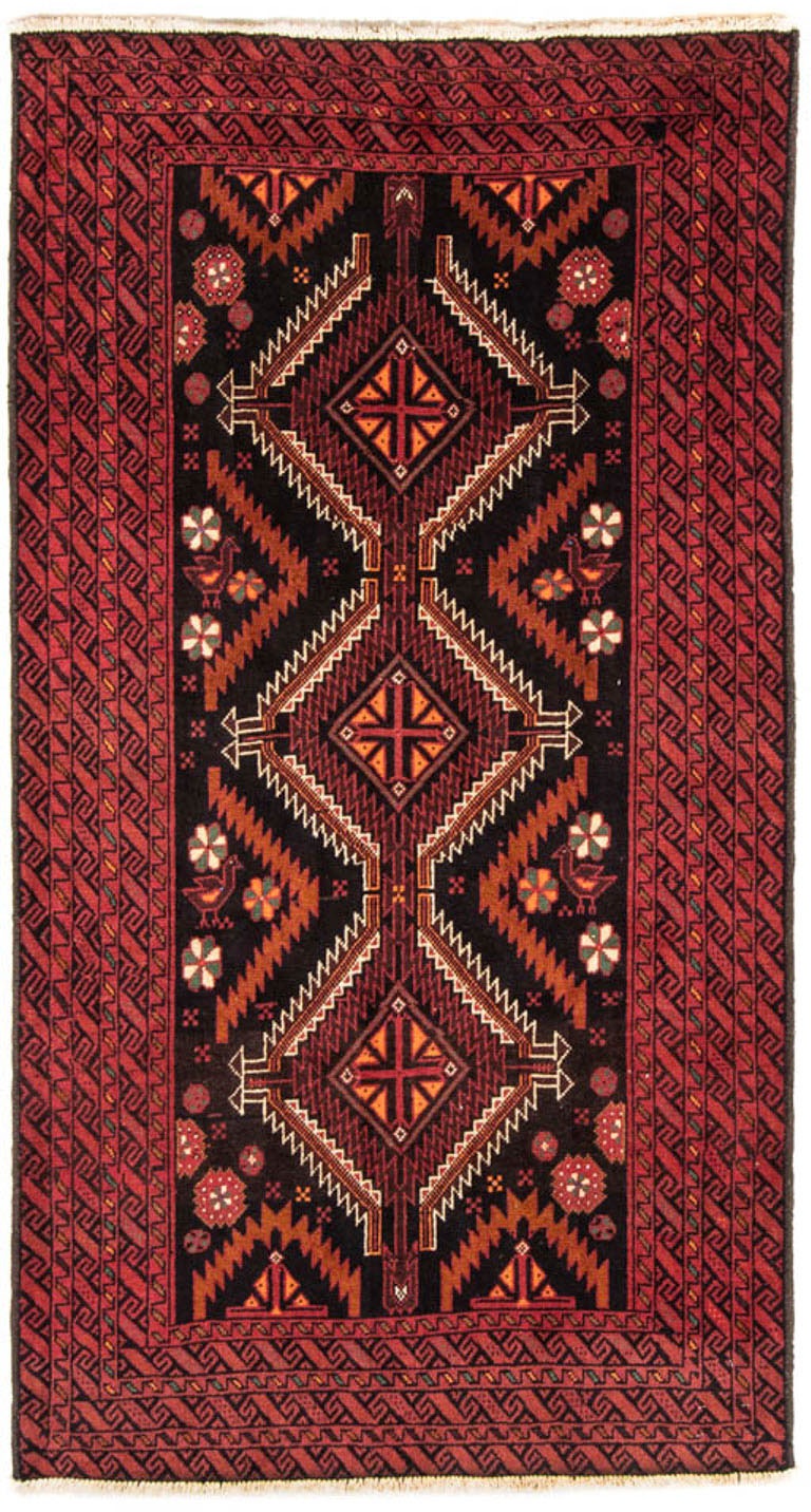 Image of morgenland Hochflor-Läufer »Belutsch Medaillon Rosso 196 x 106 cm«, rechteckig, 0,8 mm Höhe, Handgeknüpft bei Ackermann Versand Schweiz