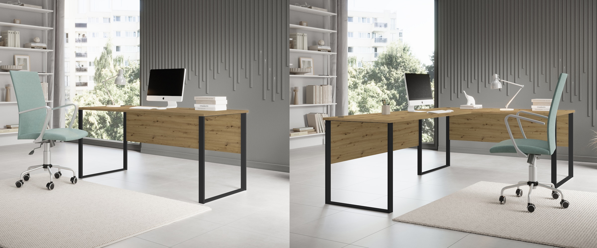 BEGA OFFICE Schreibtisch »Amanda« 1 Stk. tlg. Kabeldurchlass, Metallkufen, Breite 170 cm