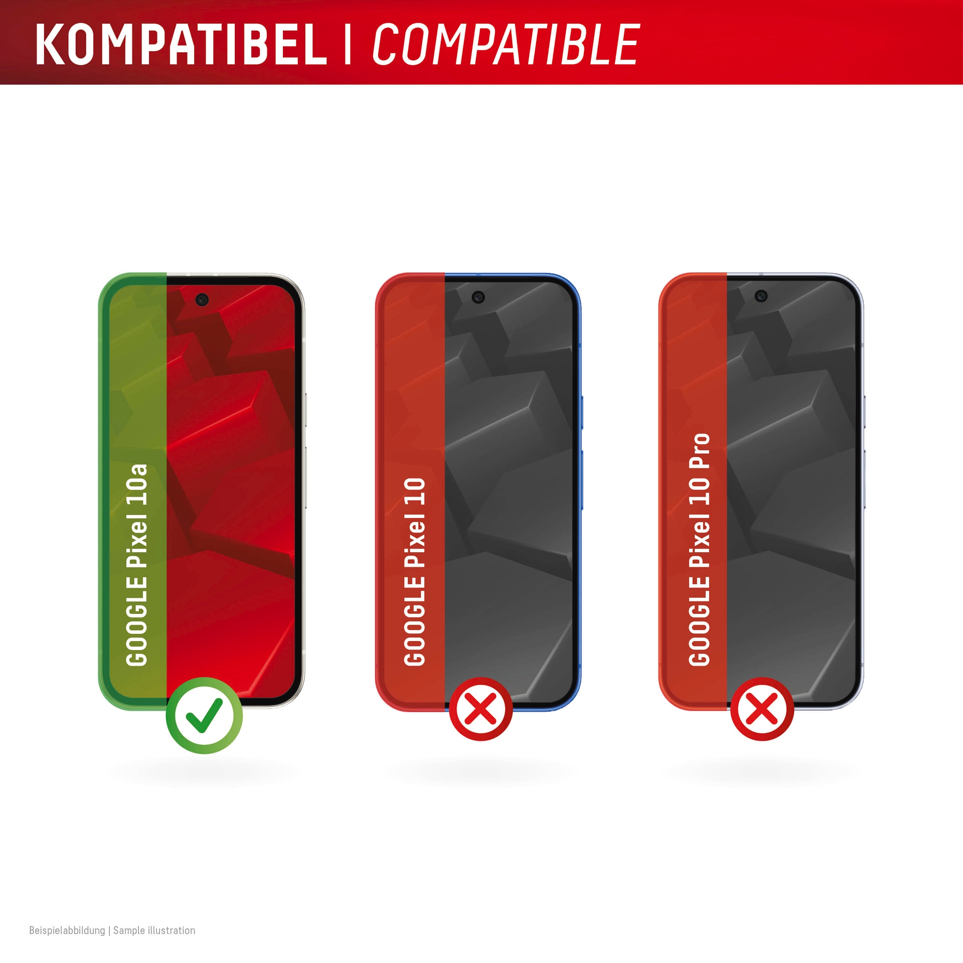 Displex Displayschutzglas »Real Glass Screen Protector inkl. Case mit MountMaster« für Google Pixel 10a Displayschutzfolie, Schutzfolie, Bildschirmschutz, kratz- & stossfest