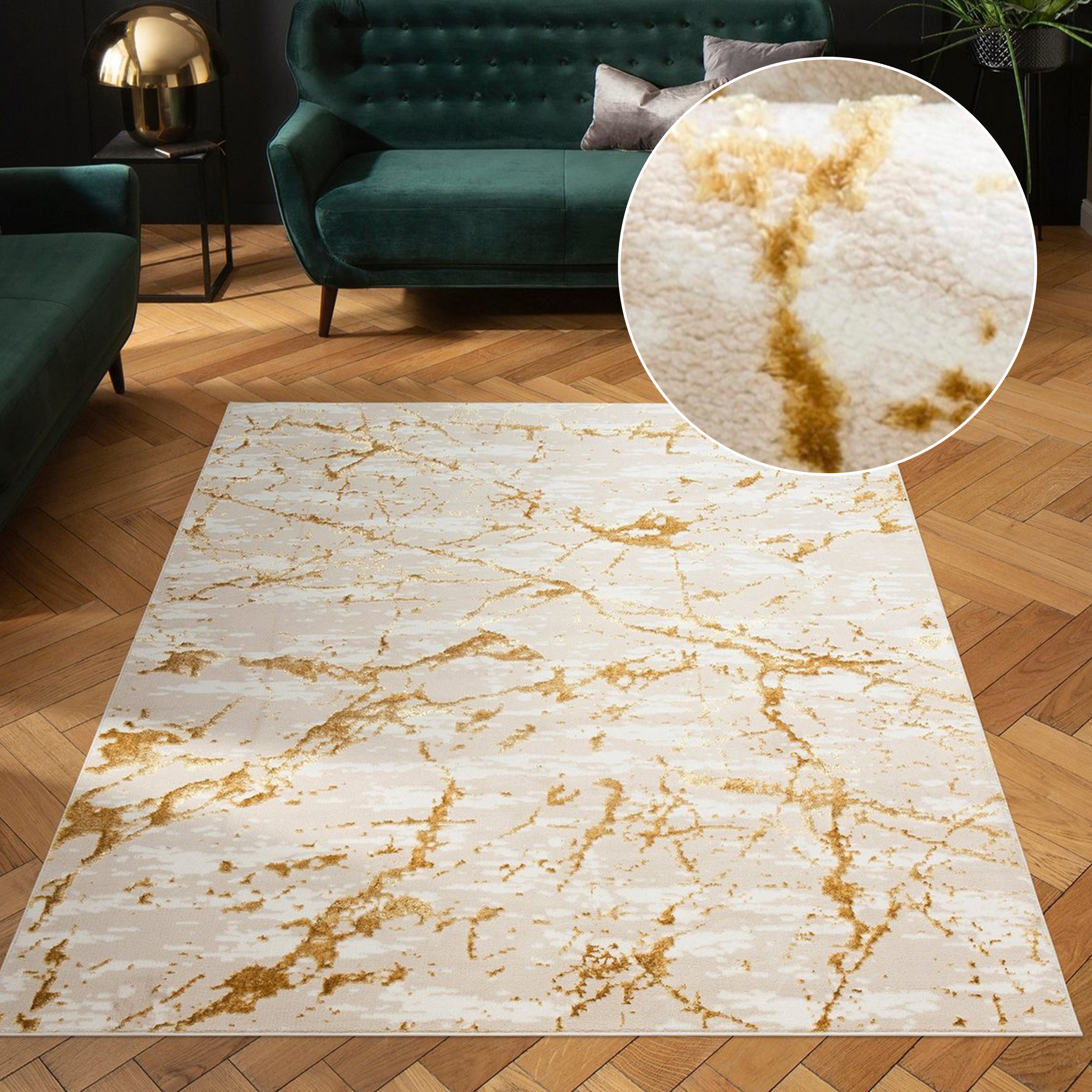 Image of GOODproduct Teppich "Kalmus, mit Schrumpfgarn-Effekt, Hoch-Tief" rechteckig 11 mm Höhe modernes Marmor Design, Kurzflor-Teppich, Effektfäden, weich