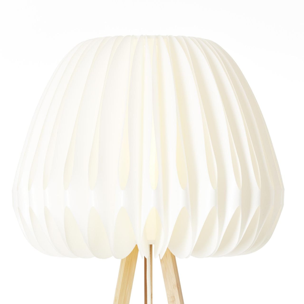 Brilliant Stehlampe »Inna«, 1 flammig-flammig, 155 cm Höhe, Ø 62 cm, E27, Bambus/Kunststoff, holz hell/weiss