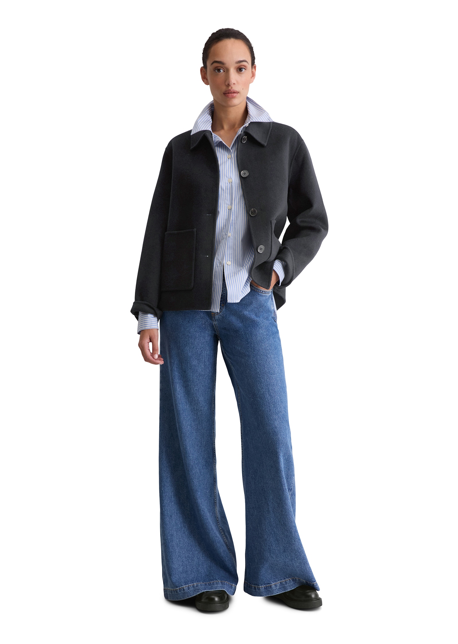 Marc O'Polo Veste chemise »regular fit aus edlem Woll-Doubleface«