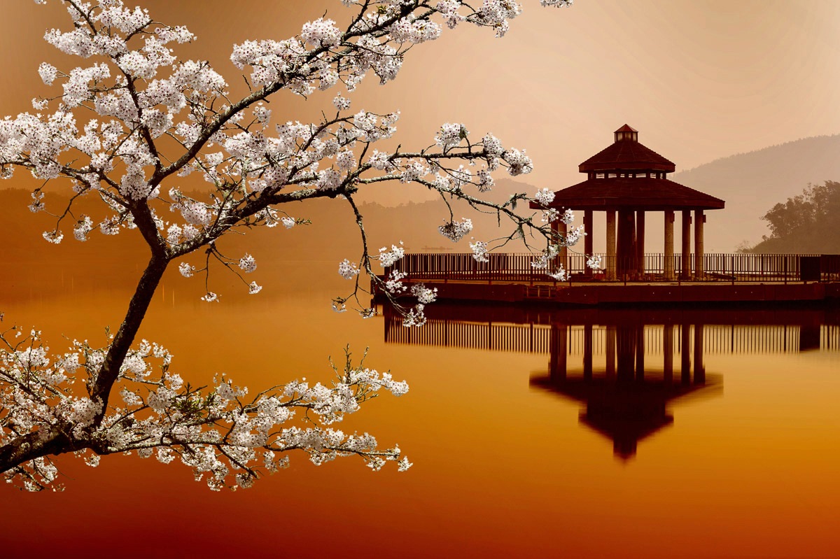 Image of Papermoon Fototapete »Japanischer See«, Vliestapete, hochwertiger Digitaldruck, inklusive Kleister bei Ackermann Versand Schweiz