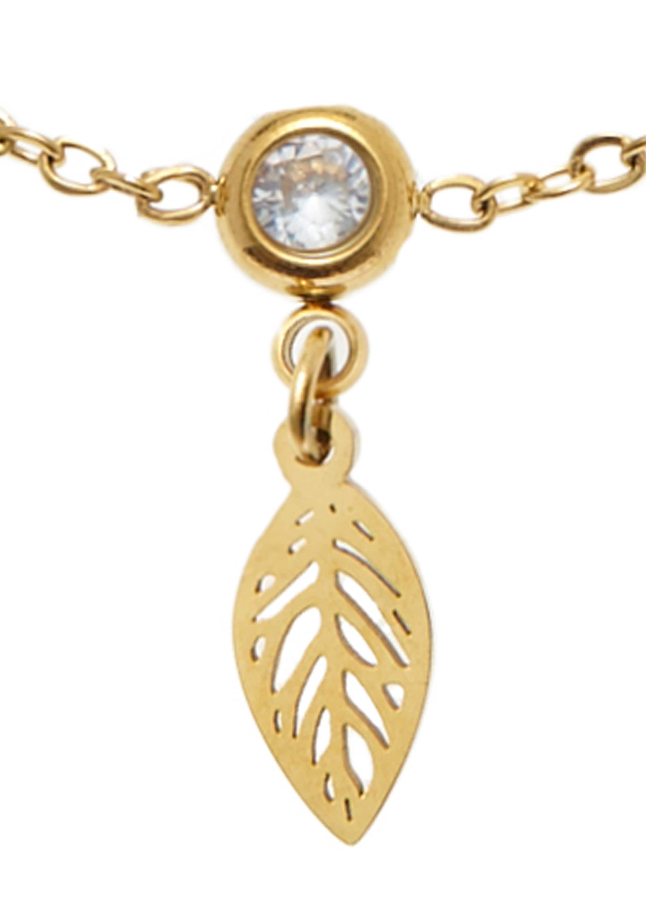LASCANA Chaîne de cheville avec pendentif »Edelstahlschmuck« Hochwertiger Fussschmuck mit Goldbeschichtung