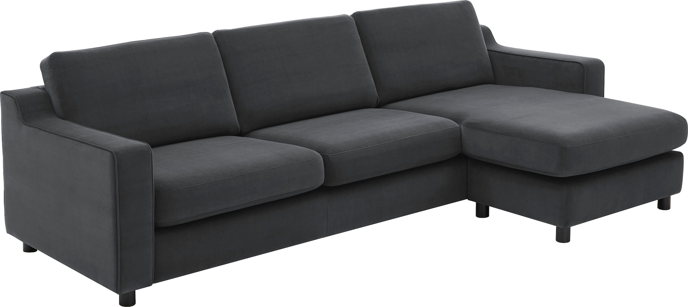 ATLANTIC home collection Ecksofa »Luka L-Form« pflegeleichter Samtvelours