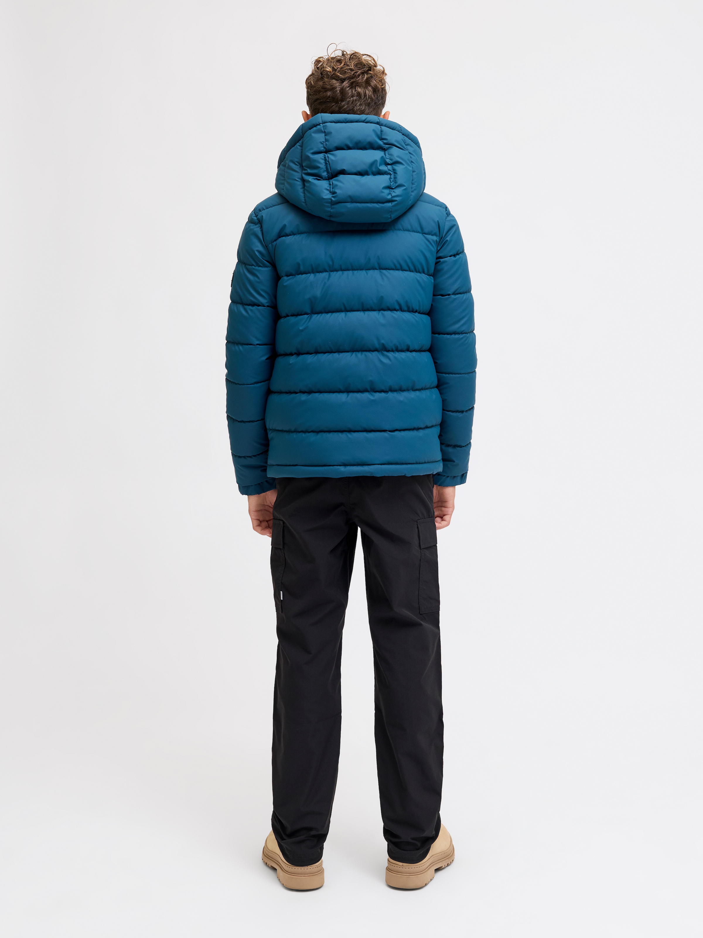 Jack & Jones Junior Veste matelassée »JCOPOINT PU PUFFER JACKET BF JNR« mit Kapuze