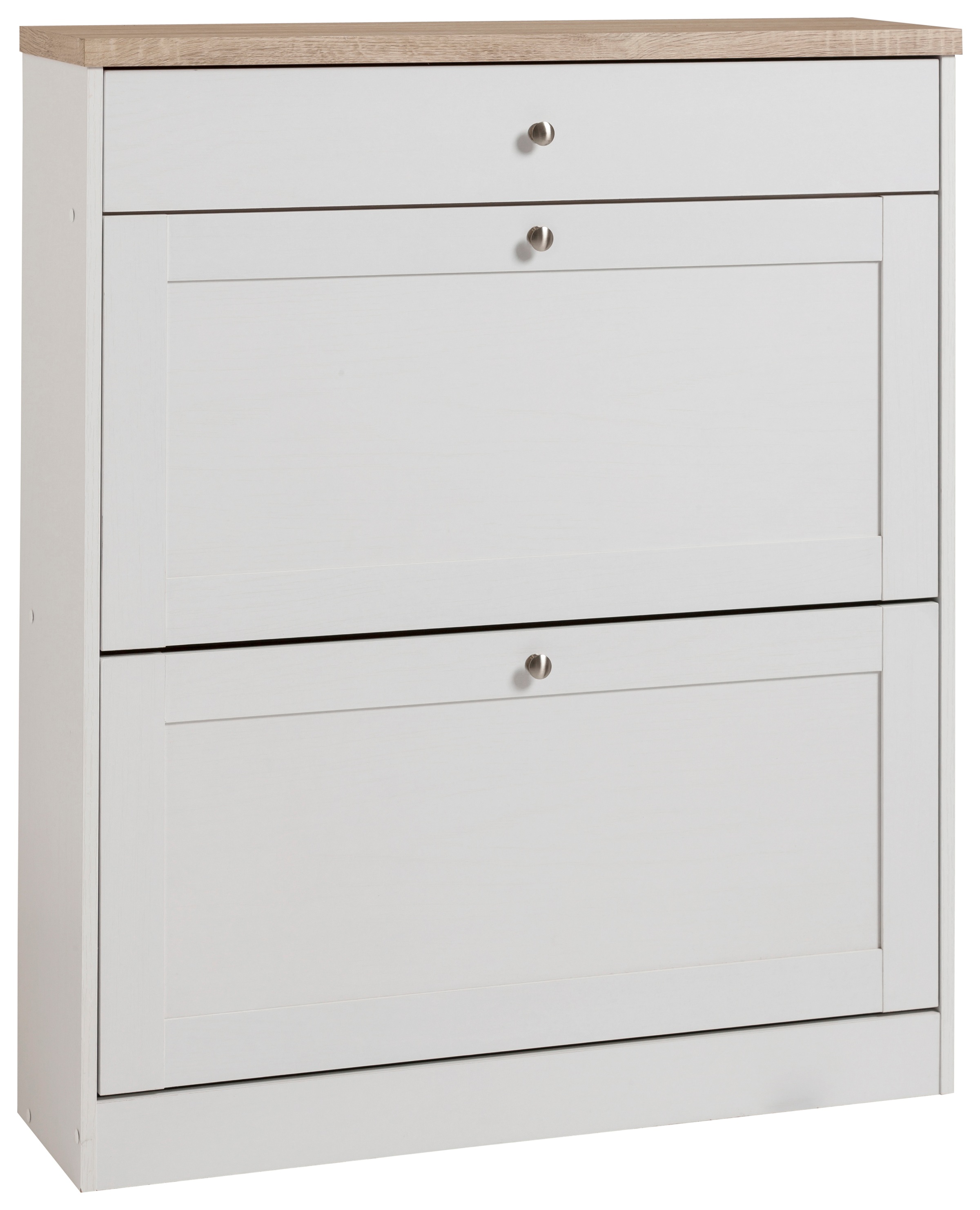 Image of GOODproduct Schuhschrank "Heide" Breite 90cm, mit Schubkasten, 2 Klappen und Facettenfront, Höhe 103cm