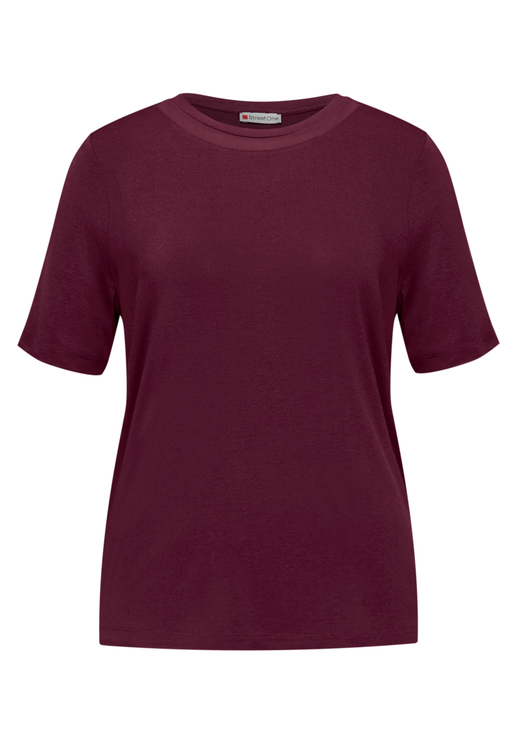 STREET ONE Kurzarmshirt mit Chiffon-Detail