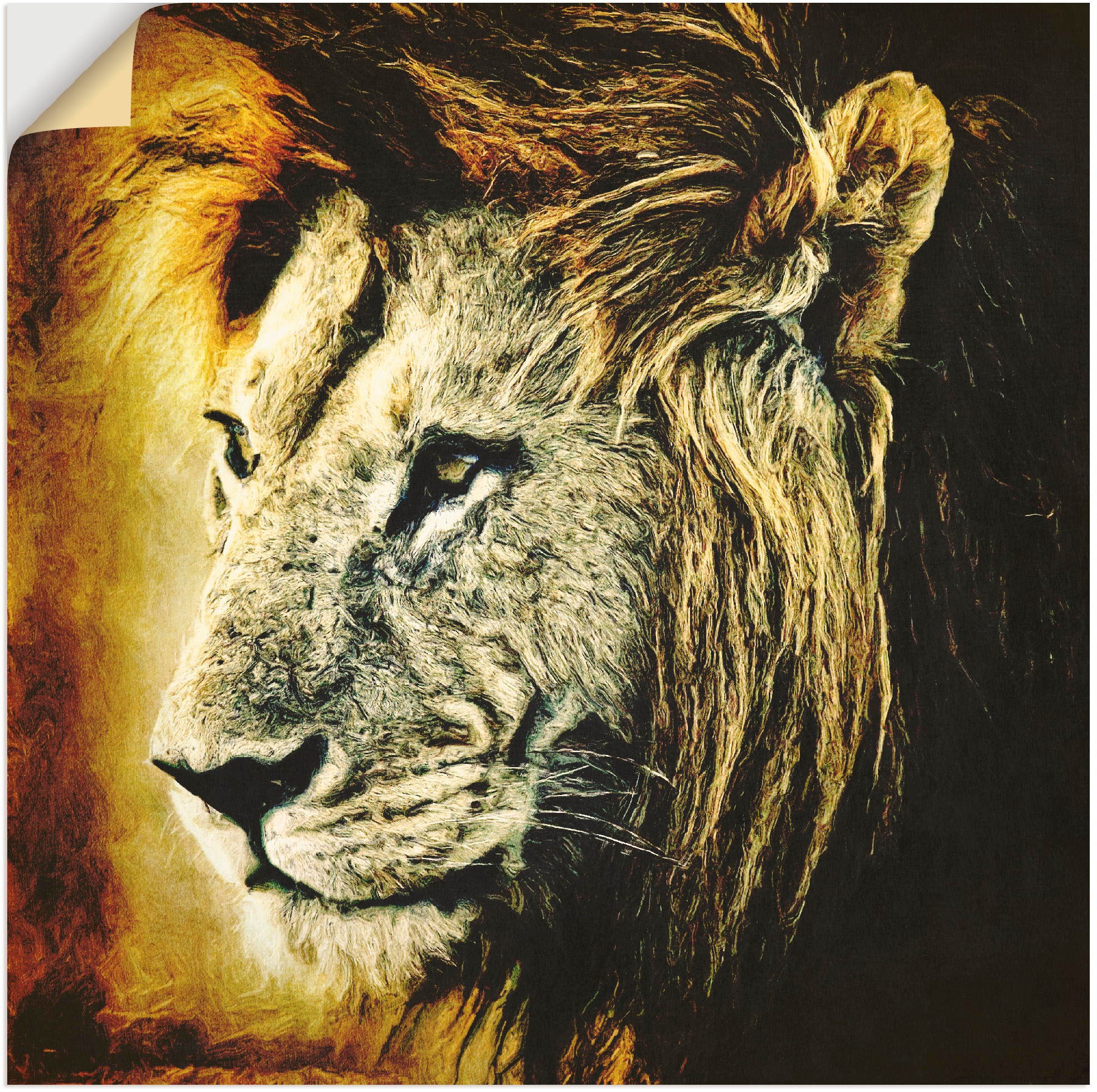 Image of Artland Wandbild »Löwe«, Wildtiere, (1 St.), in vielen Grössen & Produktarten -Leinwandbild, Poster, Wandaufkleber / Wandtattoo auch für Badezimmer geeignet bei Ackermann Versand Schweiz