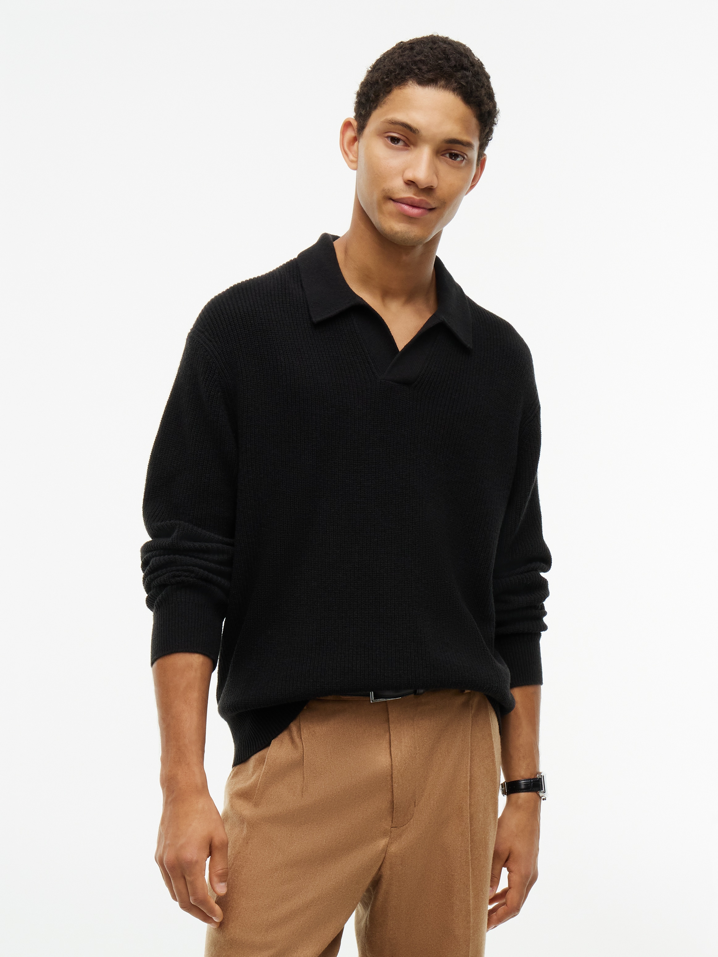 Image of Tommy Hilfiger Rundhalspullover "FISHERMAN RIB JONNY COLLAR" aus Wollmix