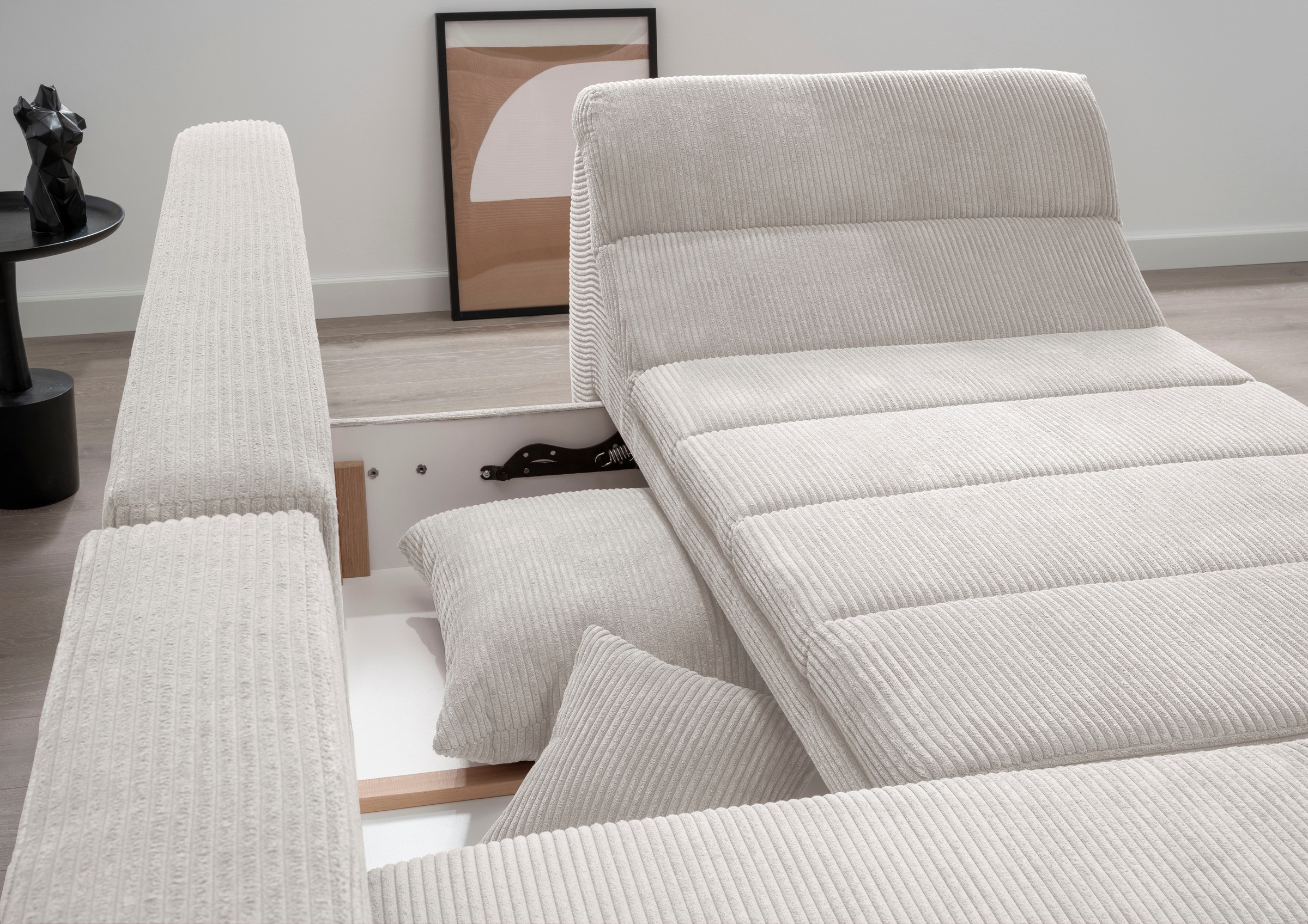INOSIGN Ecksofa »Imola elegant und bequem, aktuelle Steppung im Sitz, L-Form«, wahlweise mit Bettfunktion
