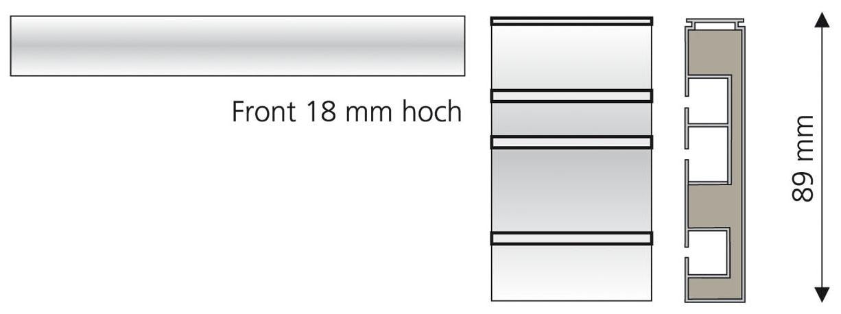 Liedeco Vorhangschiene, 3 läufig-läufig, Fixmass