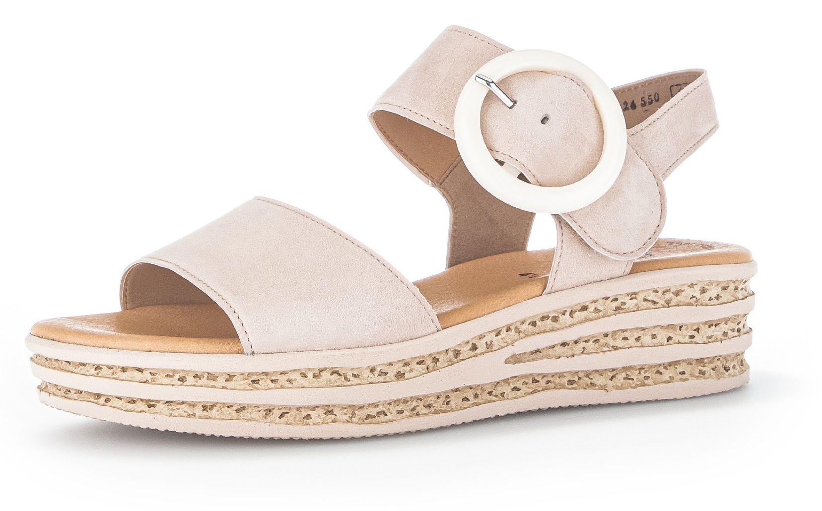 Gabor, Unisex, Plateau, Sommerschuh, Sandale mit trendigem Zierschnalle, rosé, 38, Keilsandalette mit Gabor Best Fitting Ausstattung