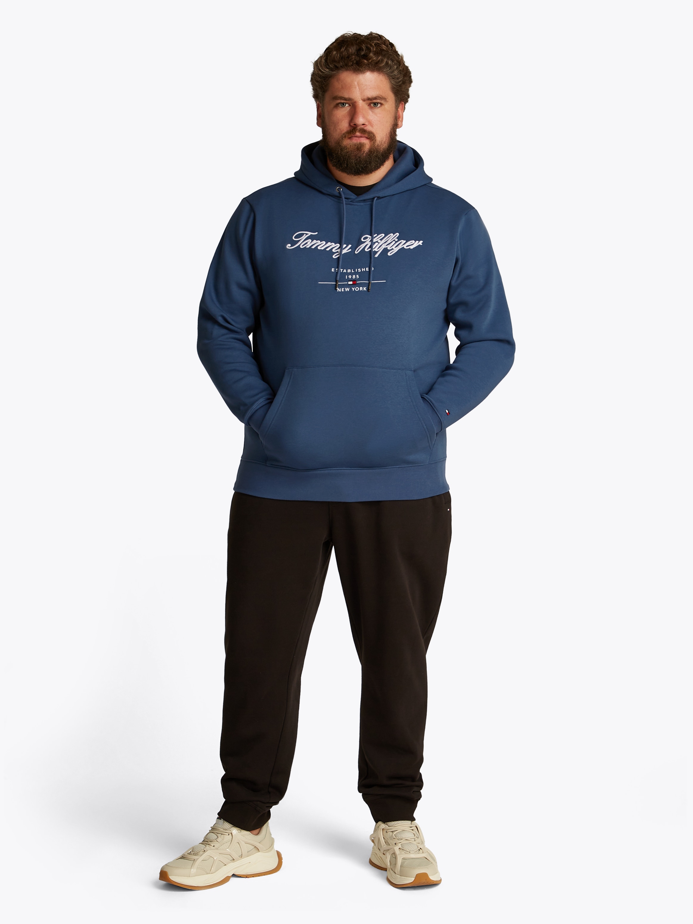 Tommy Hilfiger Big & Tall Sweatshirt »BT-SCRIPT LOGO HOODY-B«, in Grossen Grössen, Logostickerei