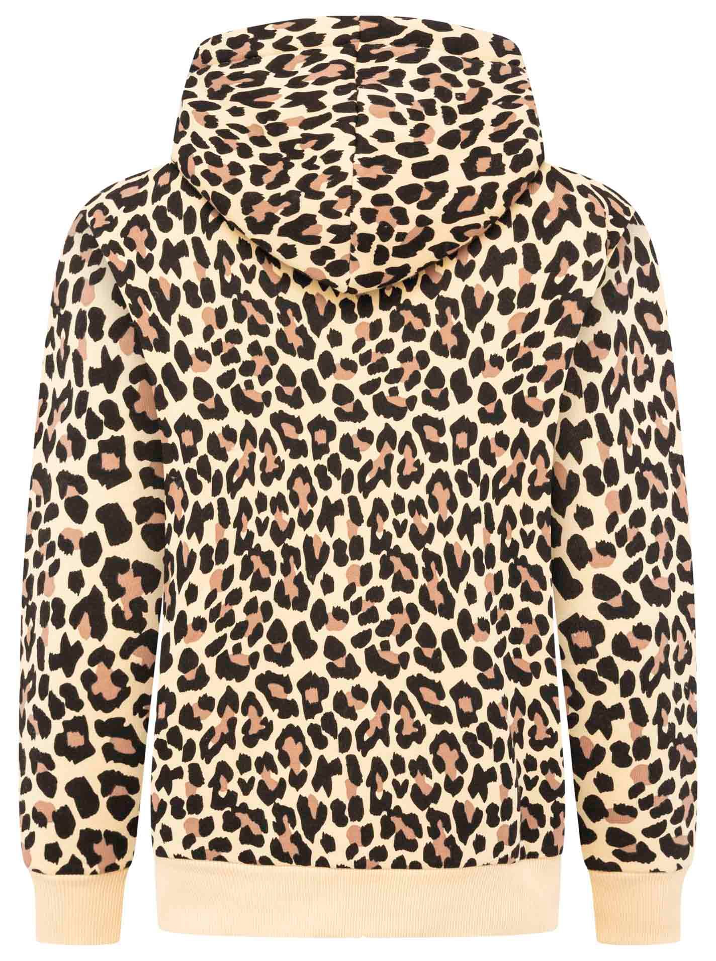 Zwillingsherz Kapuzensweatjacke »"Leo AOP"«, Langarm, Fronttaschen, Reissverschluss, Animal-Muster, modisch