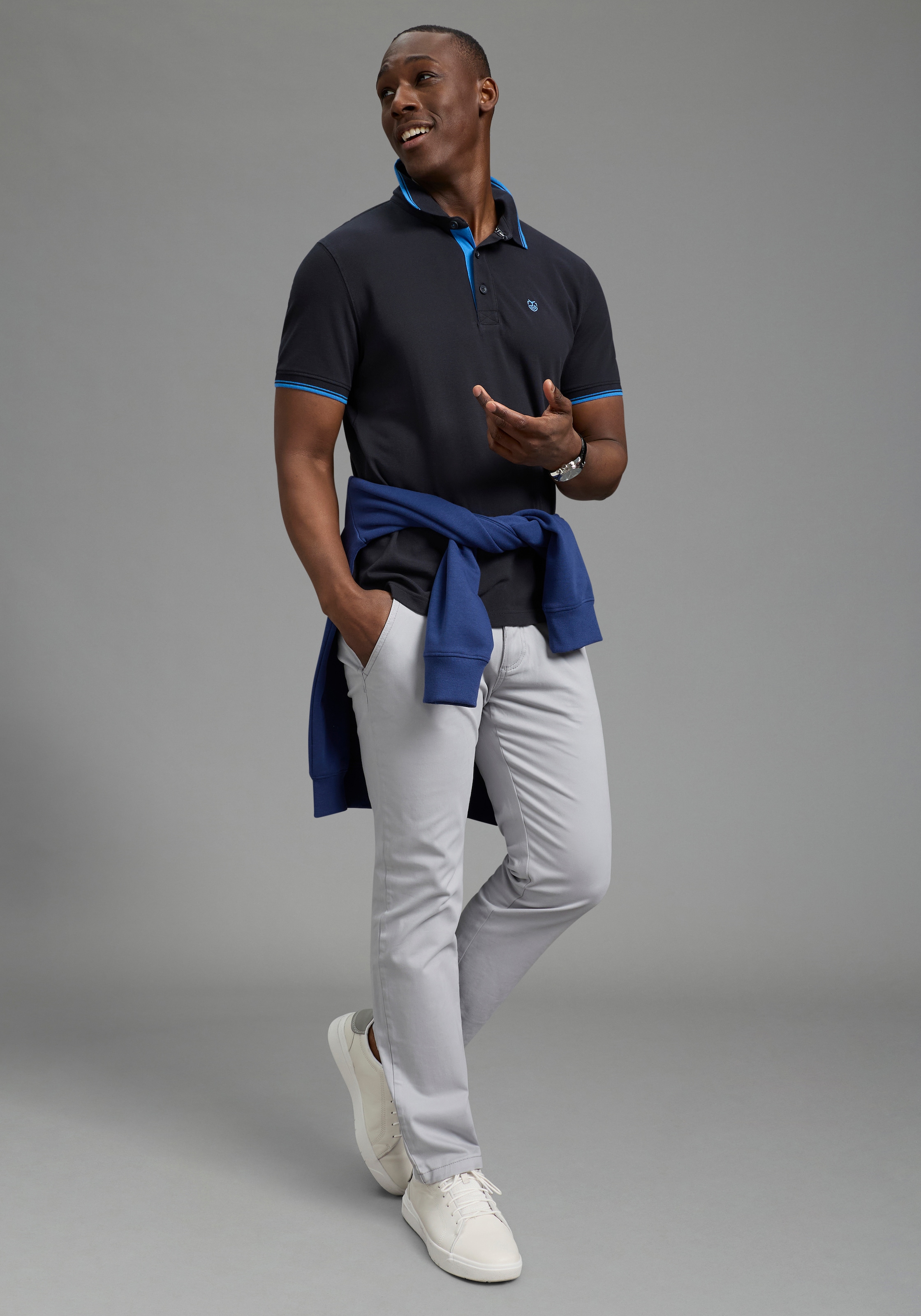 DELMAO Polo »Neue Kollektion!« normale Passform, Kurzarm, mit Stickerei