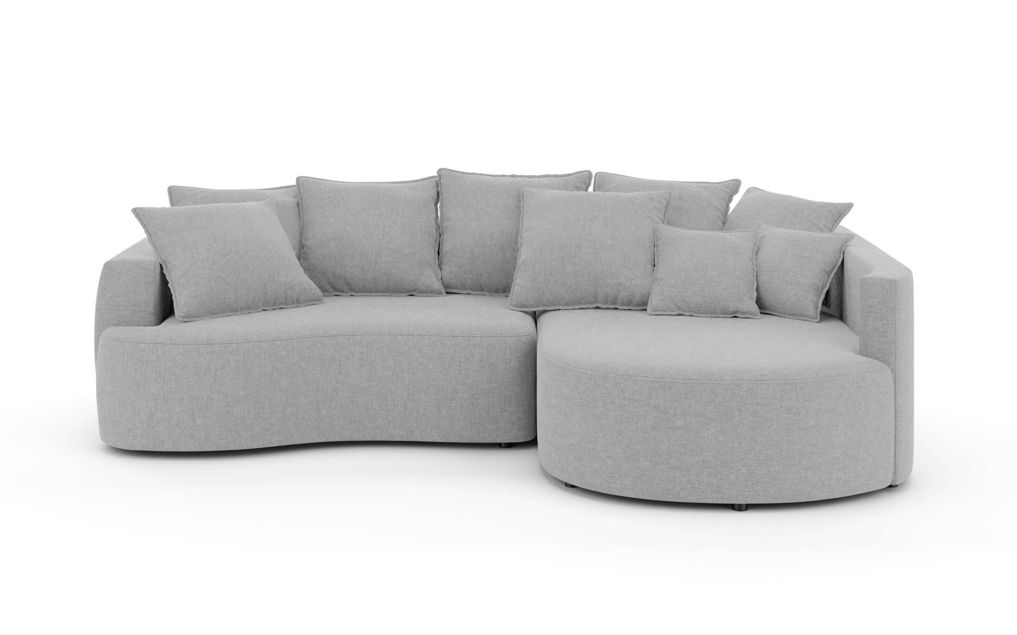 INOSIGN Ecksofa »Kahekili, Schlafsofa mit Bettkasten, Masse B/T/H: 255/181/90/ cm«, L-Form mit Wellenunterfederung, 7 Rückenkissen und 2 Zierkissen