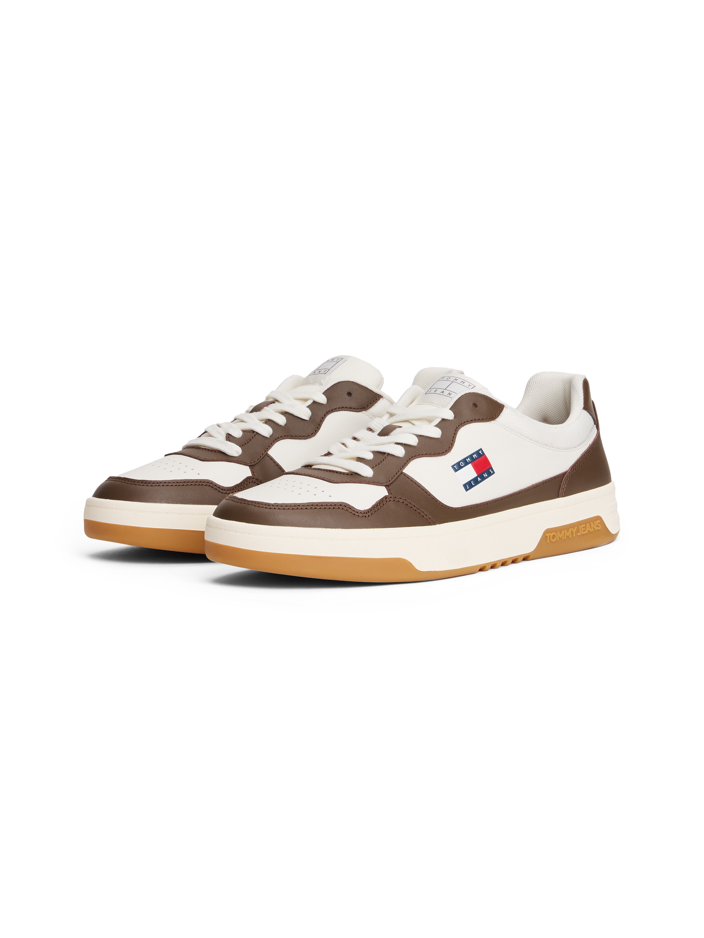 Image of Tommy Jeans Sneaker "(NEW) TJM CUPSOLE LEATHER ESS", Freizeitschuh, Halbschuh, Schnürschuh im Basket-Look