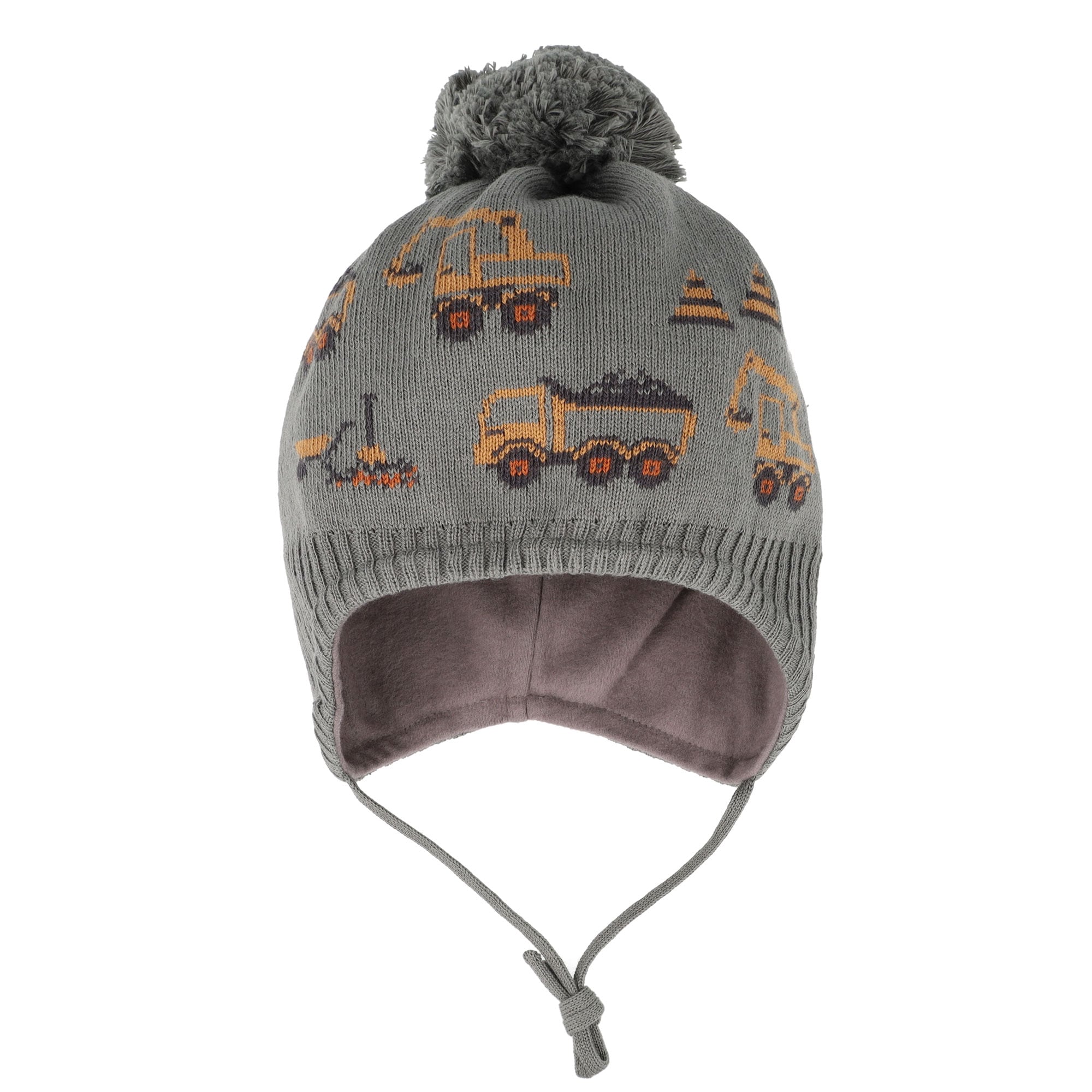 MAXIMO Bonnet tricoté Baumwolle, gefüttert, zum Binden, Bommel