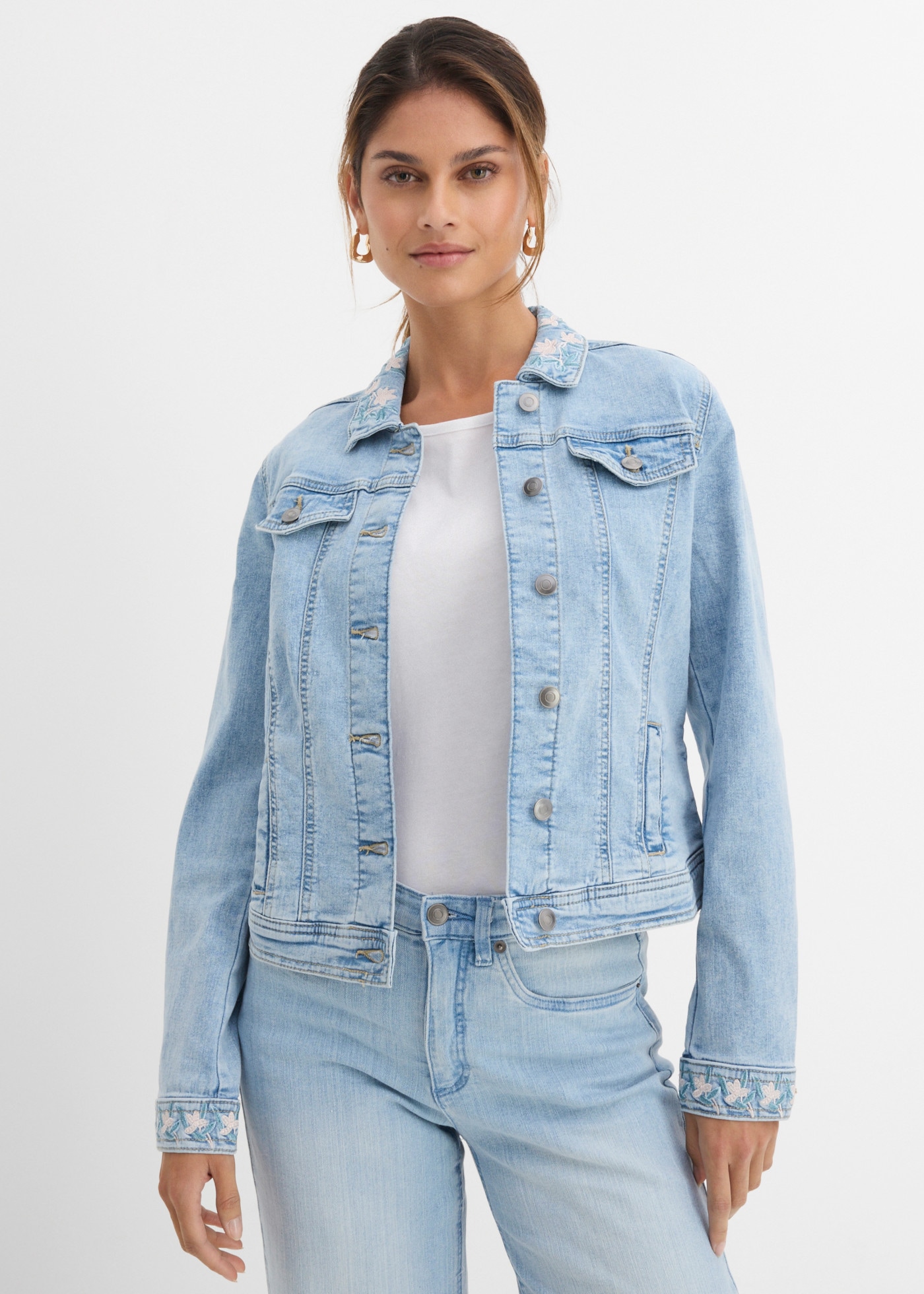 Image of bonprix Jeansjacke lockere Passform, mit Hemdblusenkragen