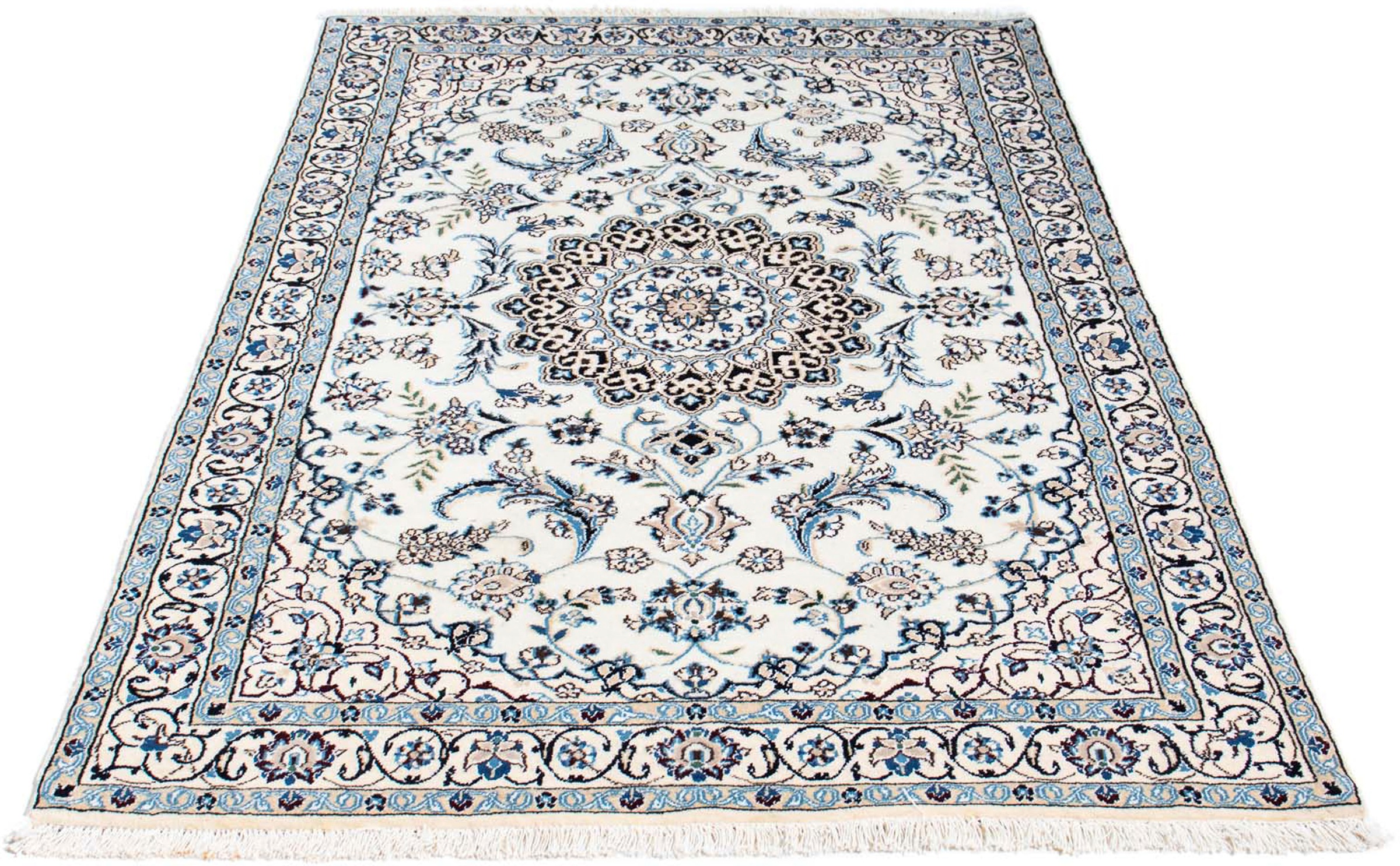 Image of morgenland Orientteppich »Perser - Nain - Royal - 176 x 113 cm - beige«, rechteckig, 10 mm Höhe, Wohnzimmer, Handgeknüpft, Einzelstück mit Zertifikat bei Ackermann Versand Schweiz