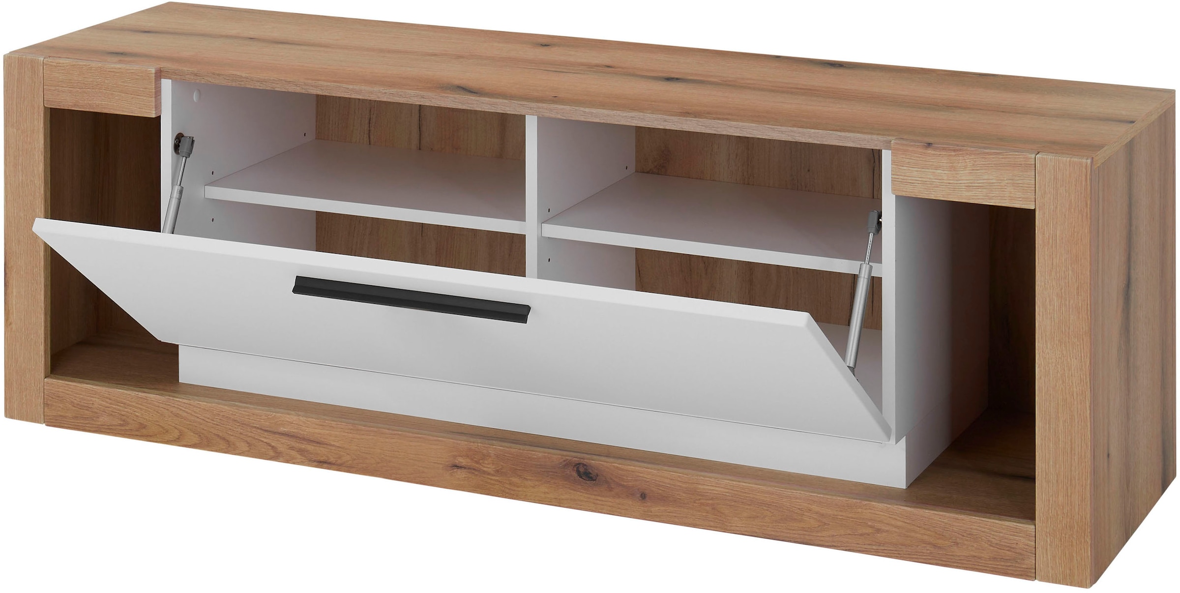 INOSIGN Lowboard »Brixen, moderner TV-Schrank, Kommode in Eiche Evoke Dekor mit Weiss«, Metallgriffe, ausreichend Stauraum, vielseitig einsetzbar