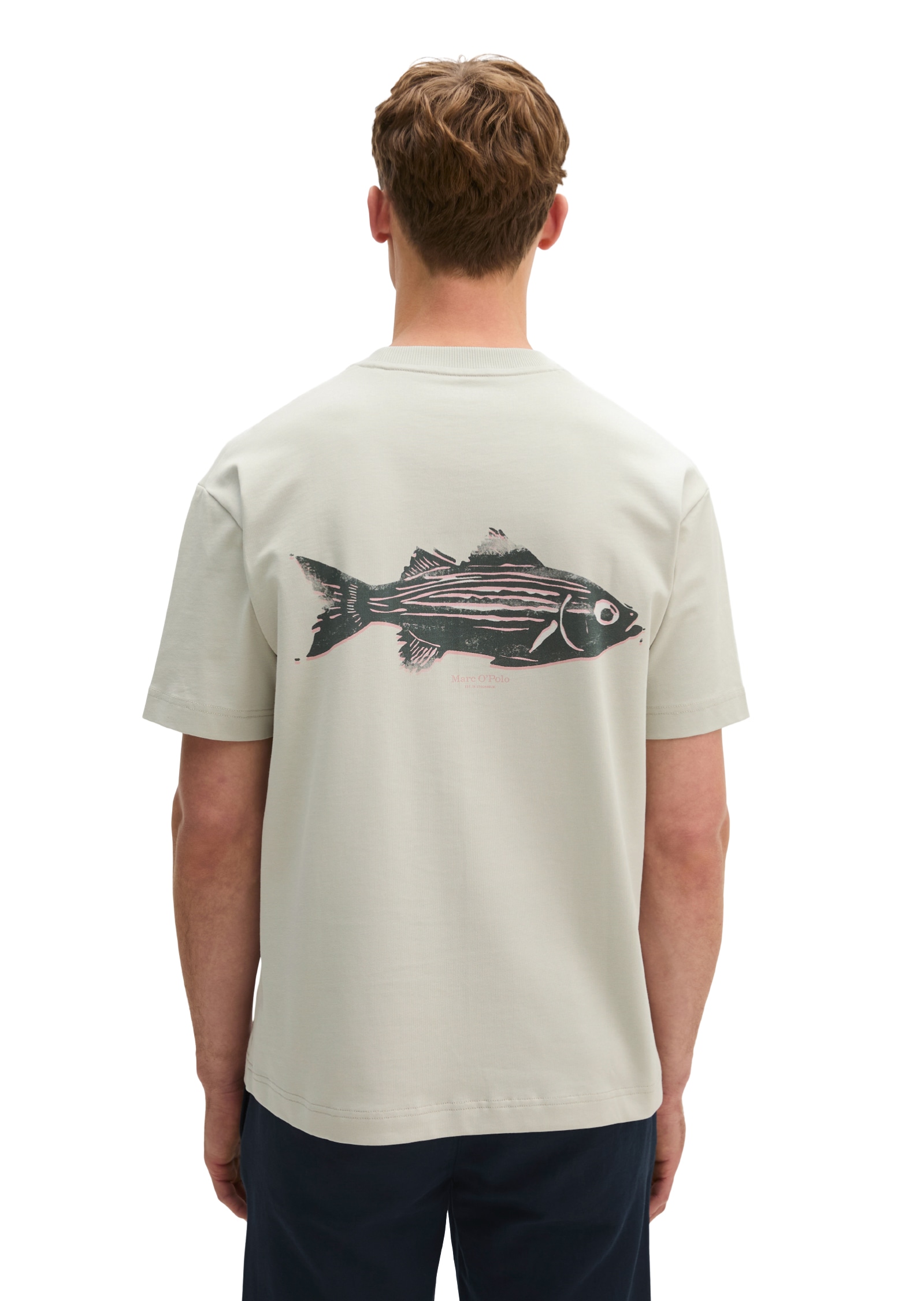 Image of Marc OPolo T-Shirt loose mit Fisch-Rückenprint