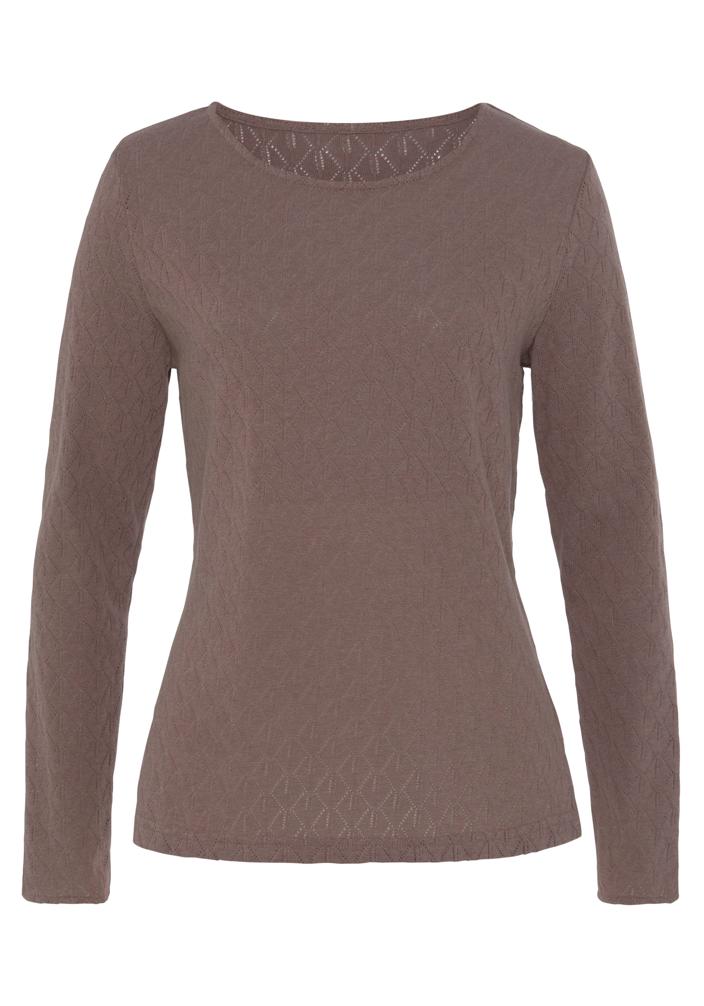 Vivance Langarmshirt »mit modischem Ajour-Muster«, (2er-Pack), aus weichem Baumwollstrick