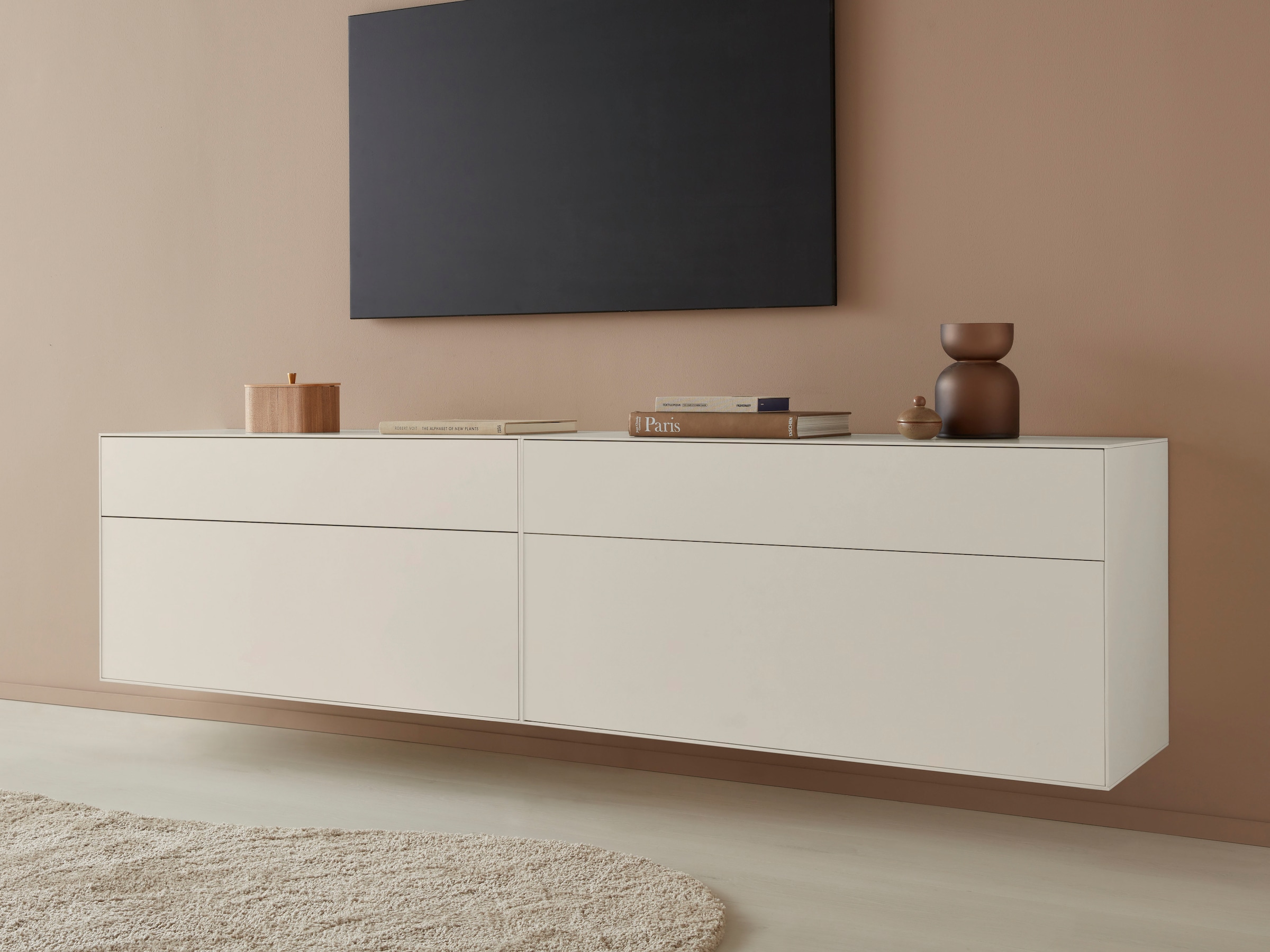 LeGer Home by Lena Gercke Lowboard »Essentials«, (2 St.), Breite: 224cm, MDF lackiert, Push-to-open-Funktion