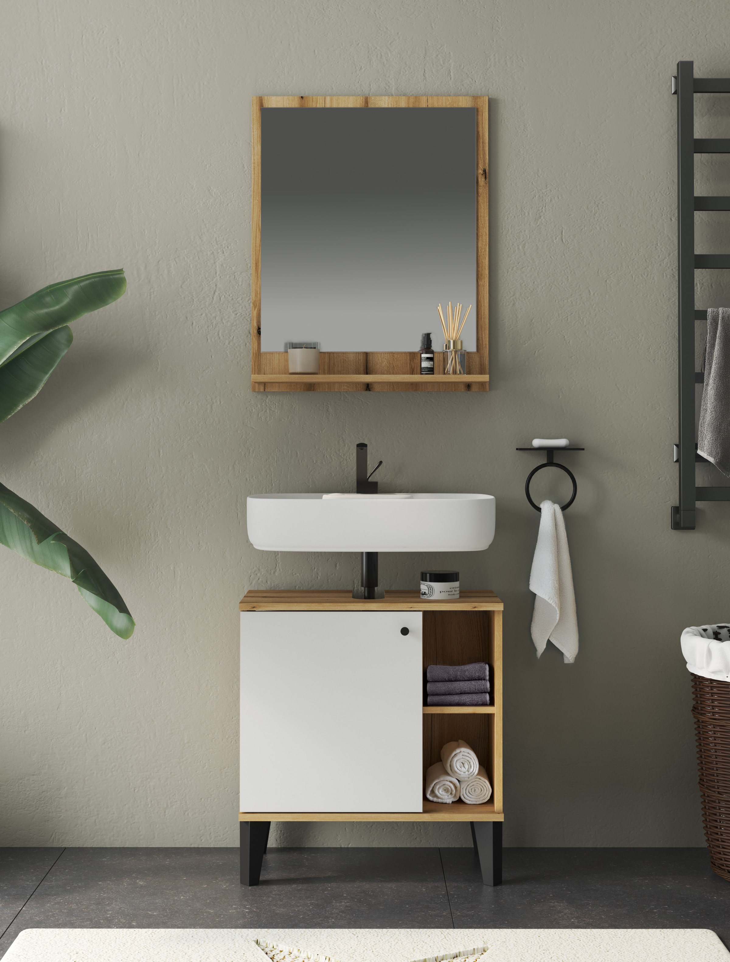 INOSIGN Badmöbel-Set »OSLO, Bad im skandinavischen Design« Set, 1 Stk. tlg.