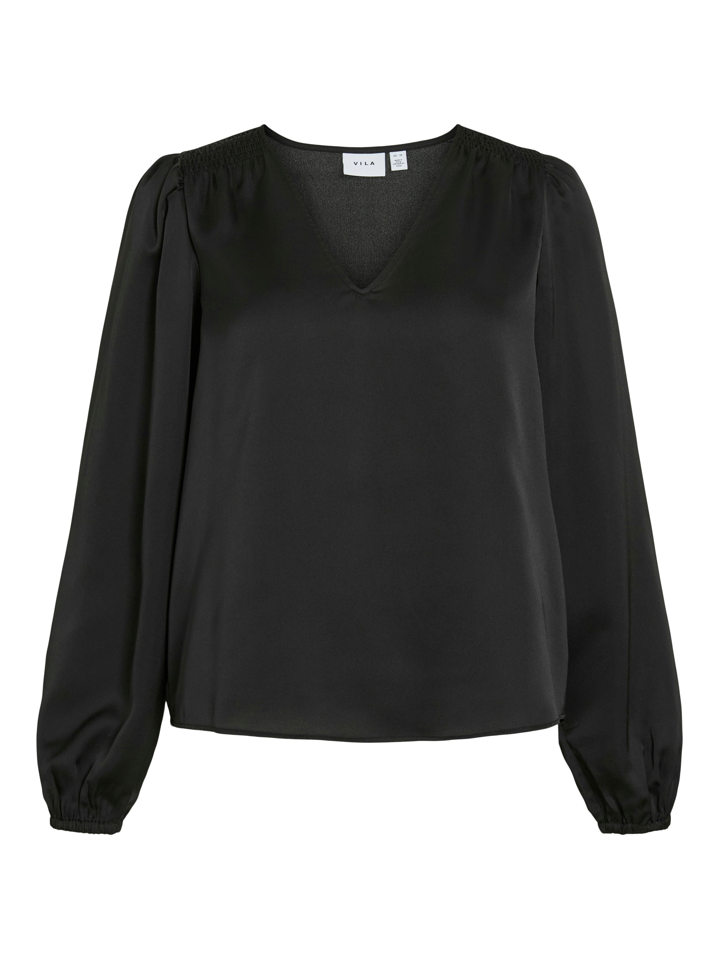 Vila T-shirt à manches longues »VIELLETTE L/S SMOCK SATIN TOP - NOOS«