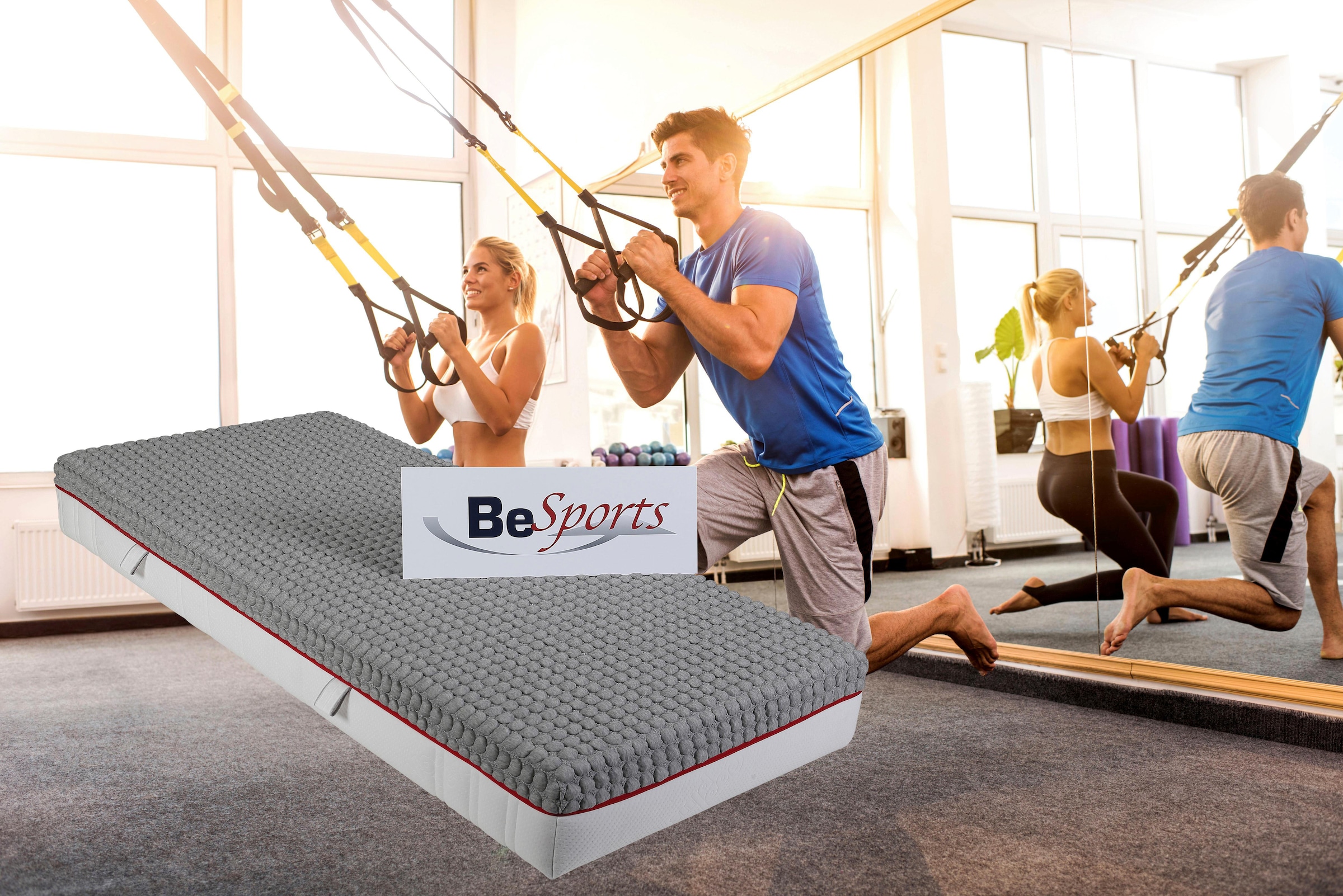 BeSports Taschenfederkernmatratze »T-Dynamic 2300 X-tra«, 23 cm hoch, 500 Federn, (1 St.), Top für Rücken, Muskulatur und ihre Fitness