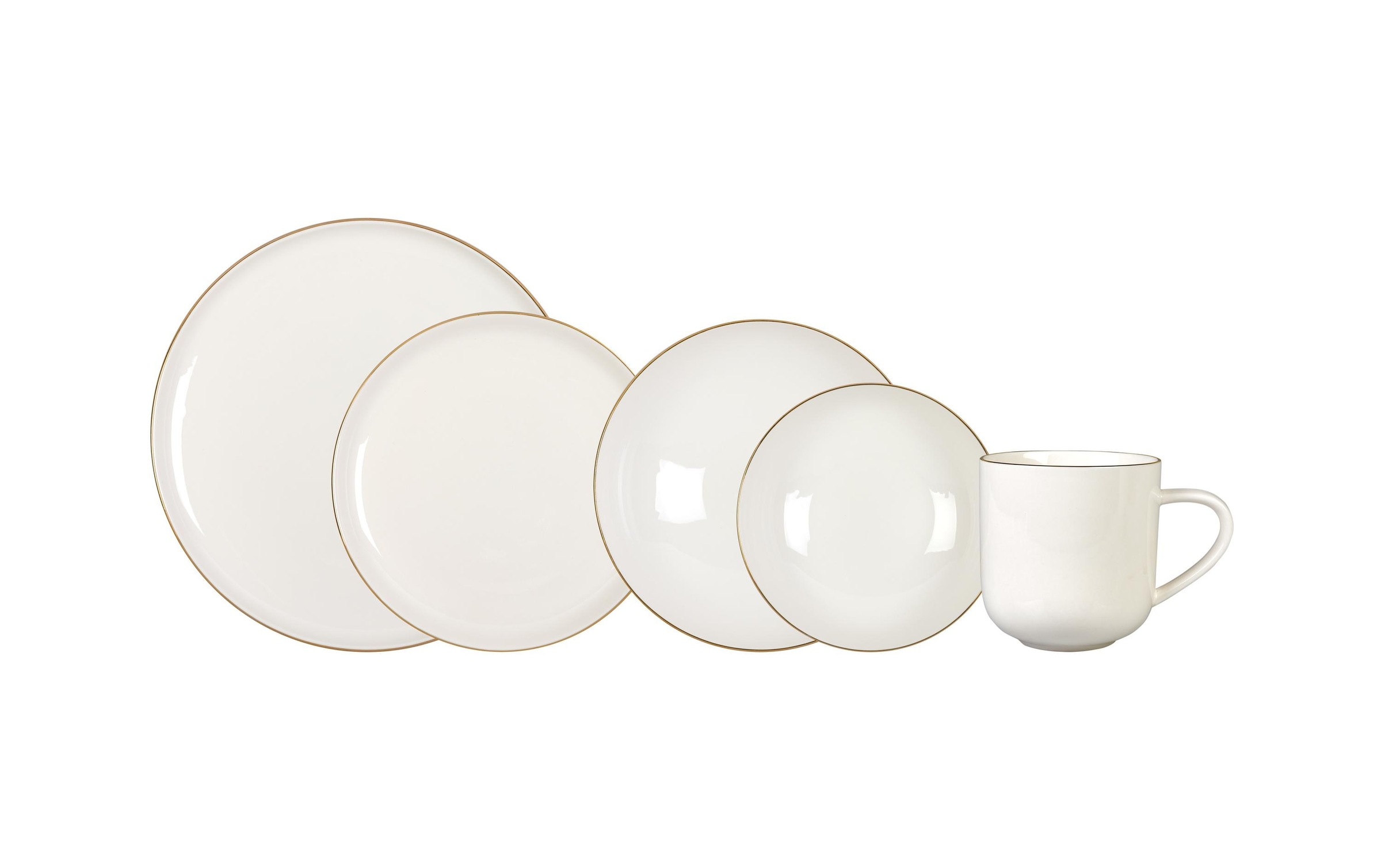 Image of FURBER Kombiservice "20-teilig, Weiss/Gold"