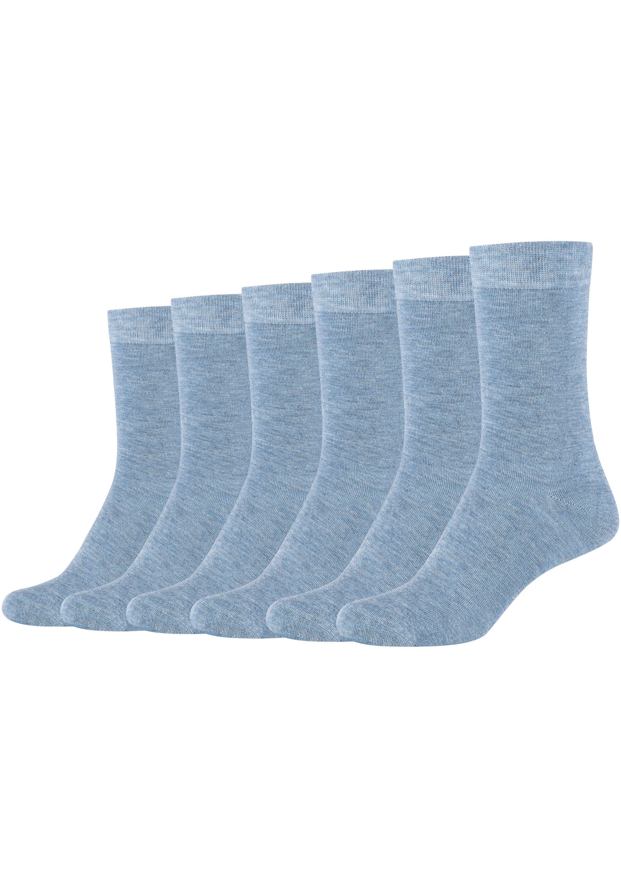 Socken, (Packung, 6er-Pack), Mit hangekettelter Zehennaht