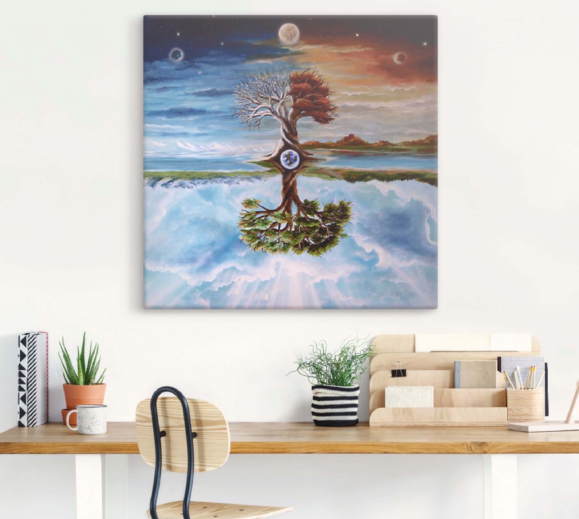 Artland Leinwandbild »Jahreszeitenbaum«, Vier Jahreszeiten, (1 St.), auf Keilrahmen gespannt