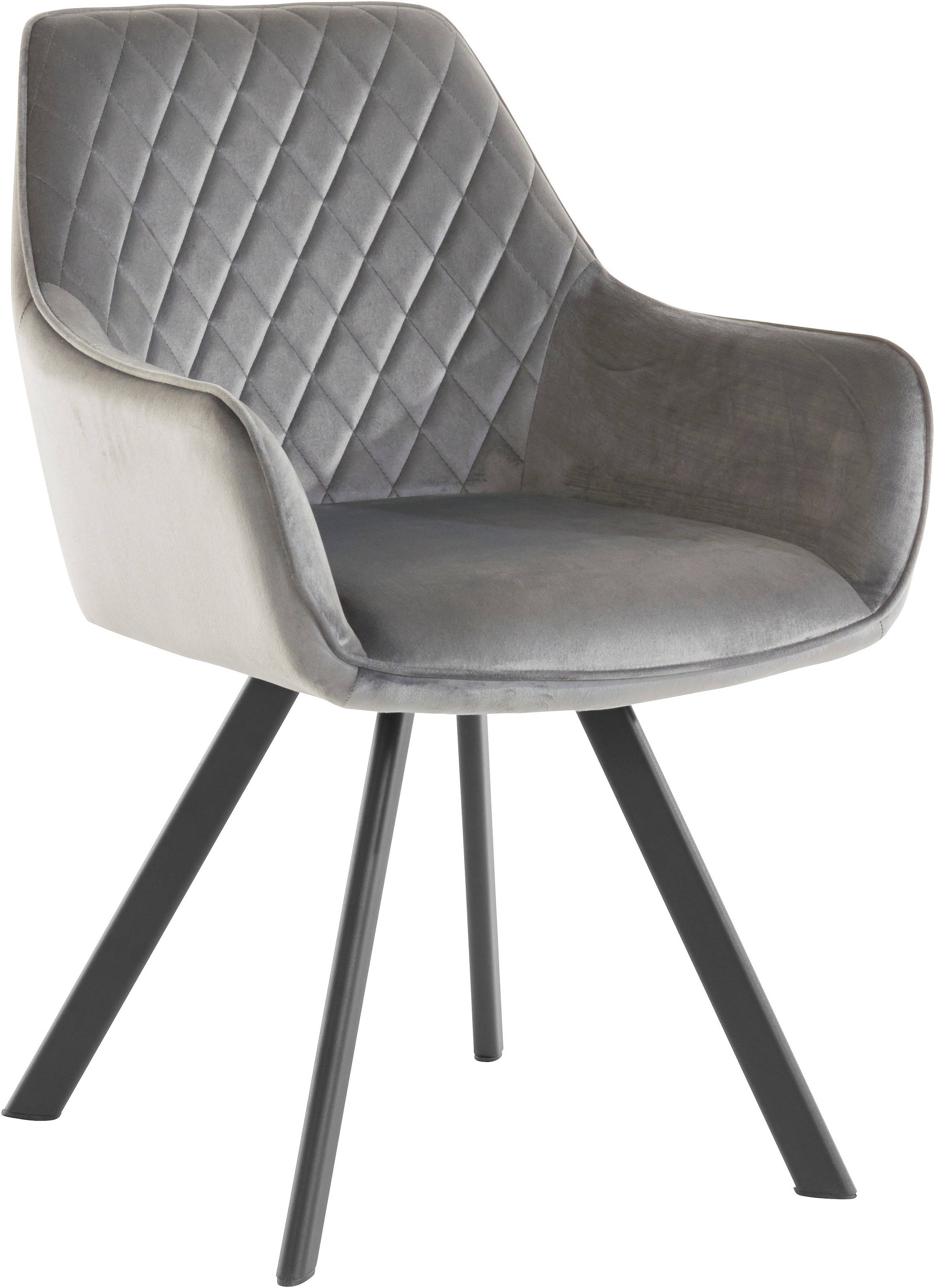 Image of my home Esszimmerstuhl »Olga«, 1 St., Veloursstoff, mit schwarzen Metallbeinen und dekorativer Diamantsteppung bei Ackermann Versand Schweiz