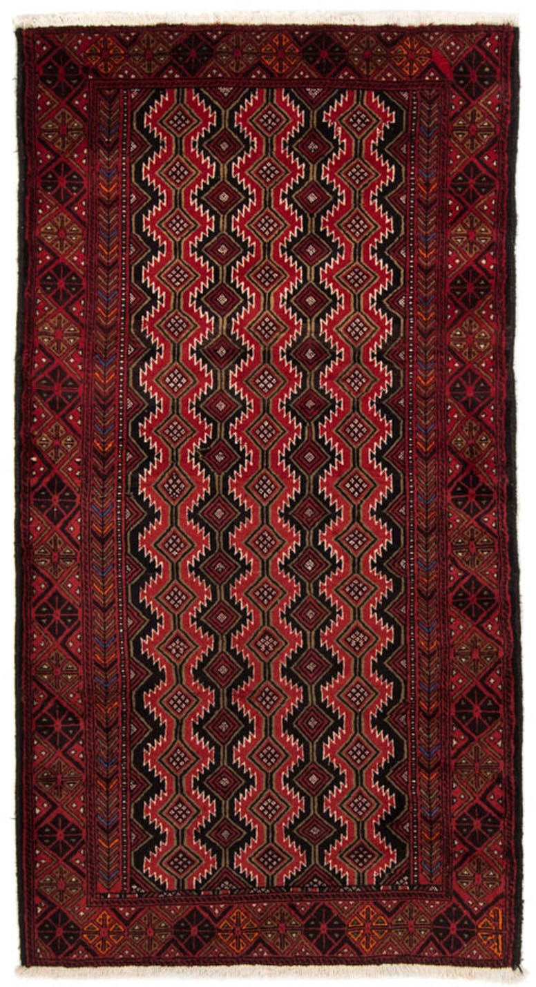 Image of morgenland Hochflor-Läufer »Belutsch Durchgemustert Rosso scuro 219 x 110 cm«, rechteckig, 0,8 mm Höhe, Handgeknüpft bei Ackermann Versand Schweiz