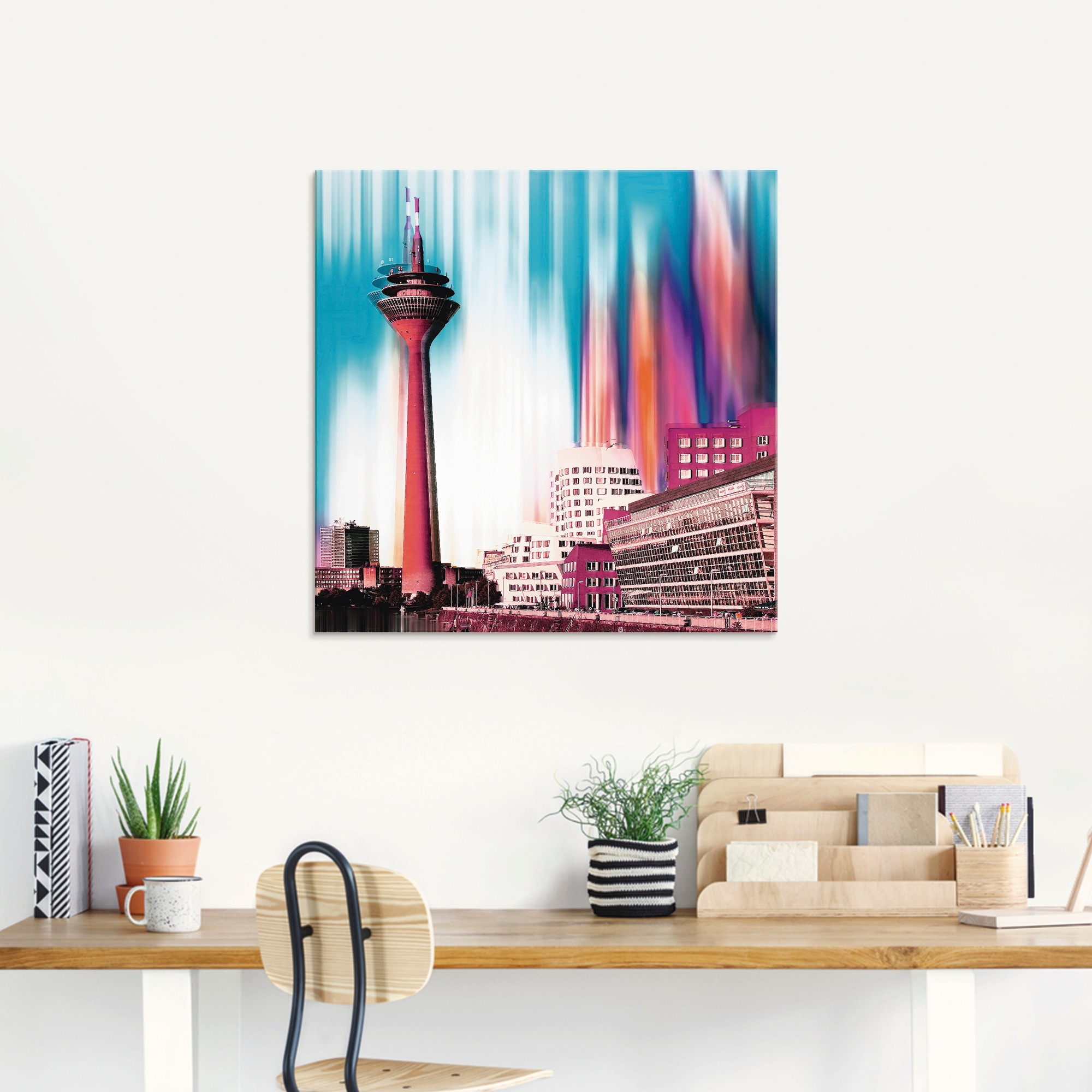 Artland Glasbild »Düsseldorf Skyline Collage I«, Deutschland, (1 St.), in verschiedenen Grössen