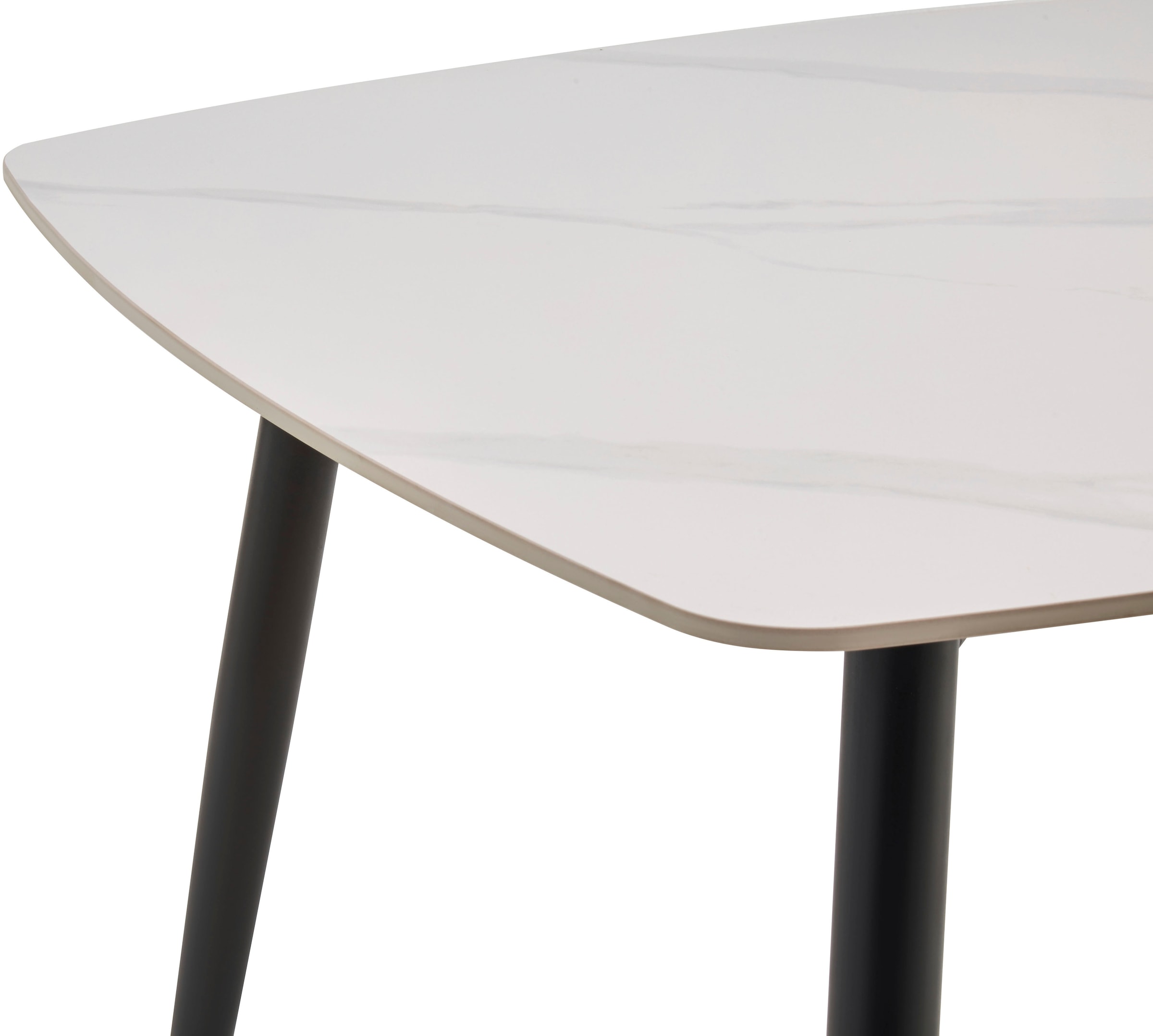 GOODproduct Esstisch »Nora« 1 Stk. tlg. organisch-quadratischer Tisch 90x90cm in Sinterstein-Keramikoptik