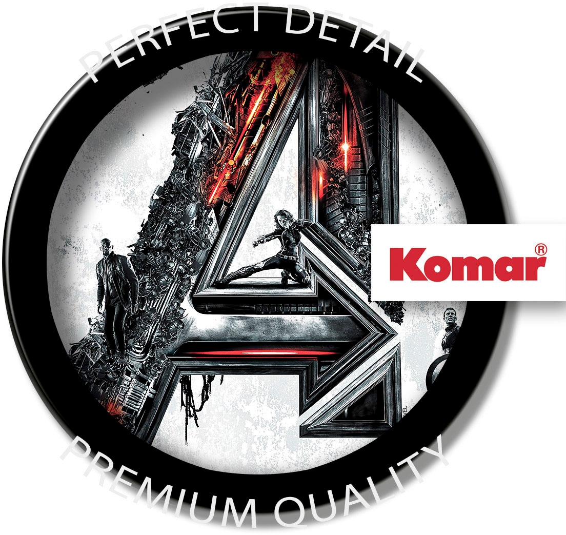 Komar Leinwandbild »Avengers Big A Logo - Grösse 40 x 40 cm«, Disney, (1 St., 40 x 40 cm (Breite x Höhe), Keilrahmenbild mit Echtholzrahmen, Kinderzimmer