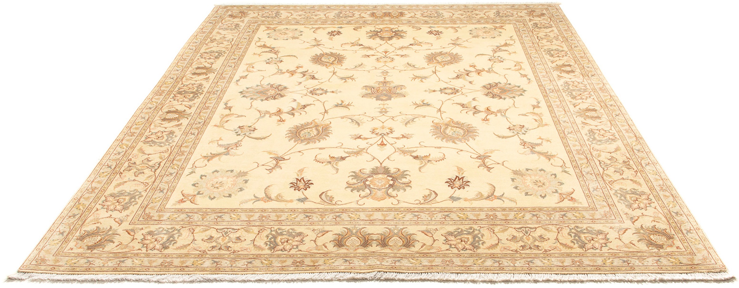 Image of morgenland Orientteppich »Perser - Täbriz - Royal - 242 x 202 cm - beige«, rechteckig, 7 mm Höhe, Wohnzimmer, Handgeknüpft, Einzelstück mit Zertifikat bei Ackermann Versand Schweiz