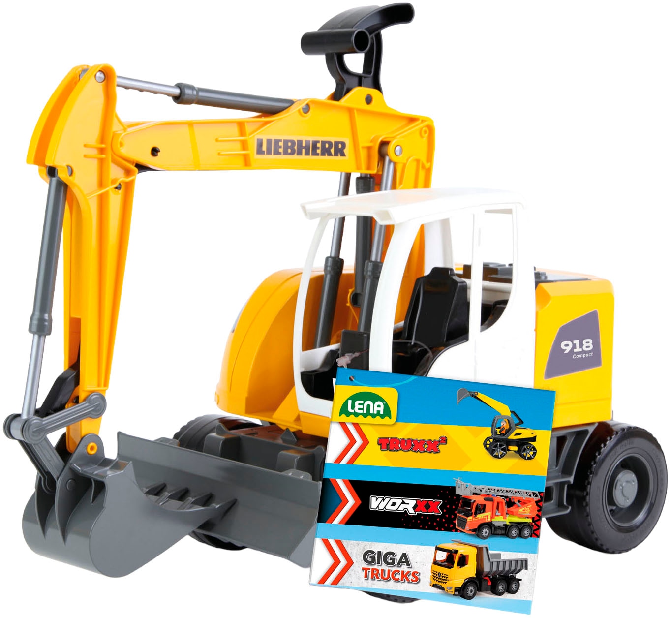 Lena® Jouet pelleteuse »Worxx, Liebherr Compact A918 Litronic« fabriqué en Europe