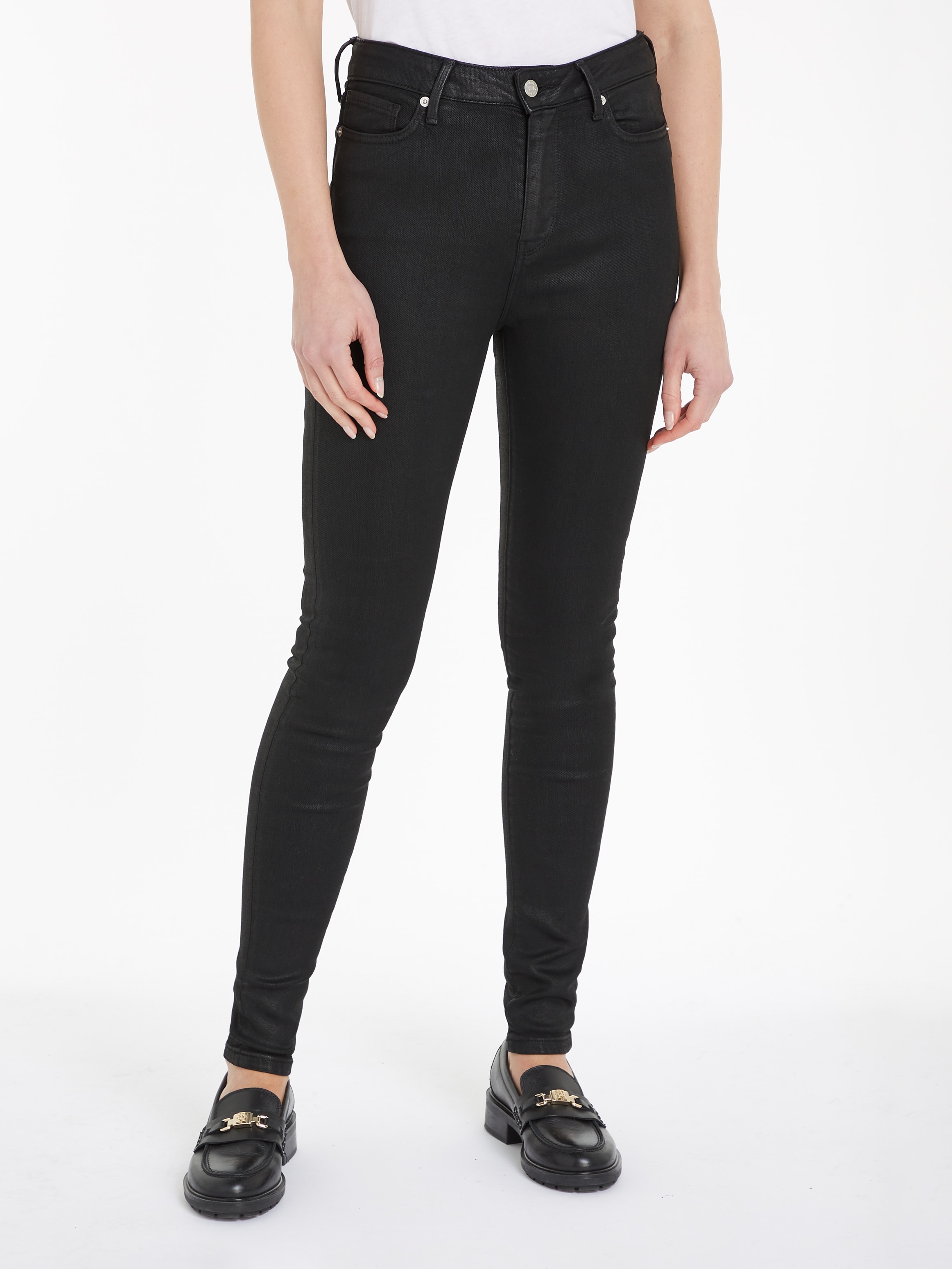 Image of Tommy Hilfiger Skinny-fit-Jeans "HARLEM U SKINNY HW CAL" mit Tommy Hilfiger Logo-Badge