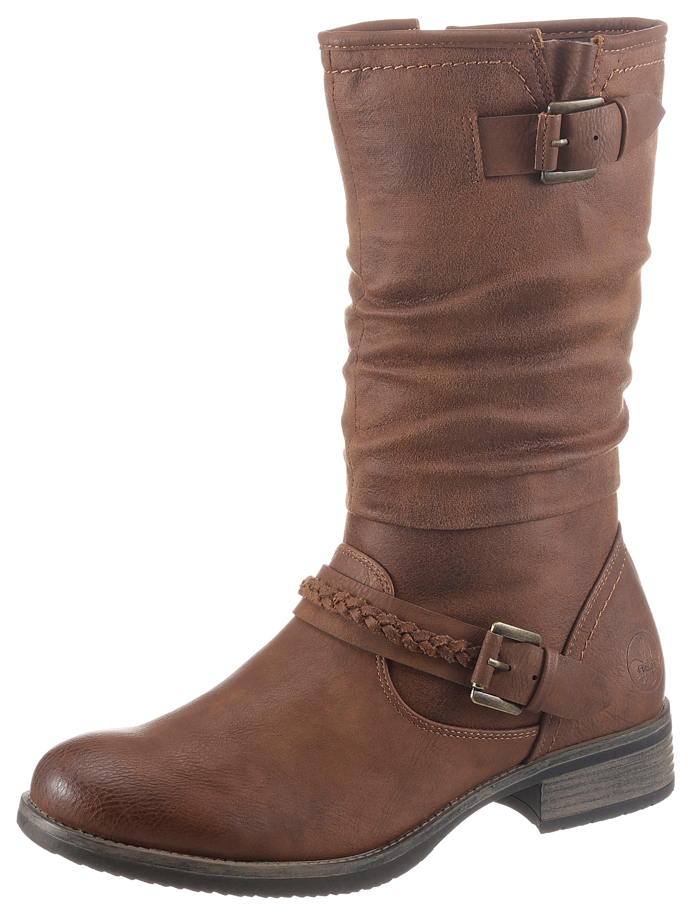 Image of Rieker Stiefel Winterboots,Blockabsatz mit gerafftem slouchy-Schaft, schmale Form