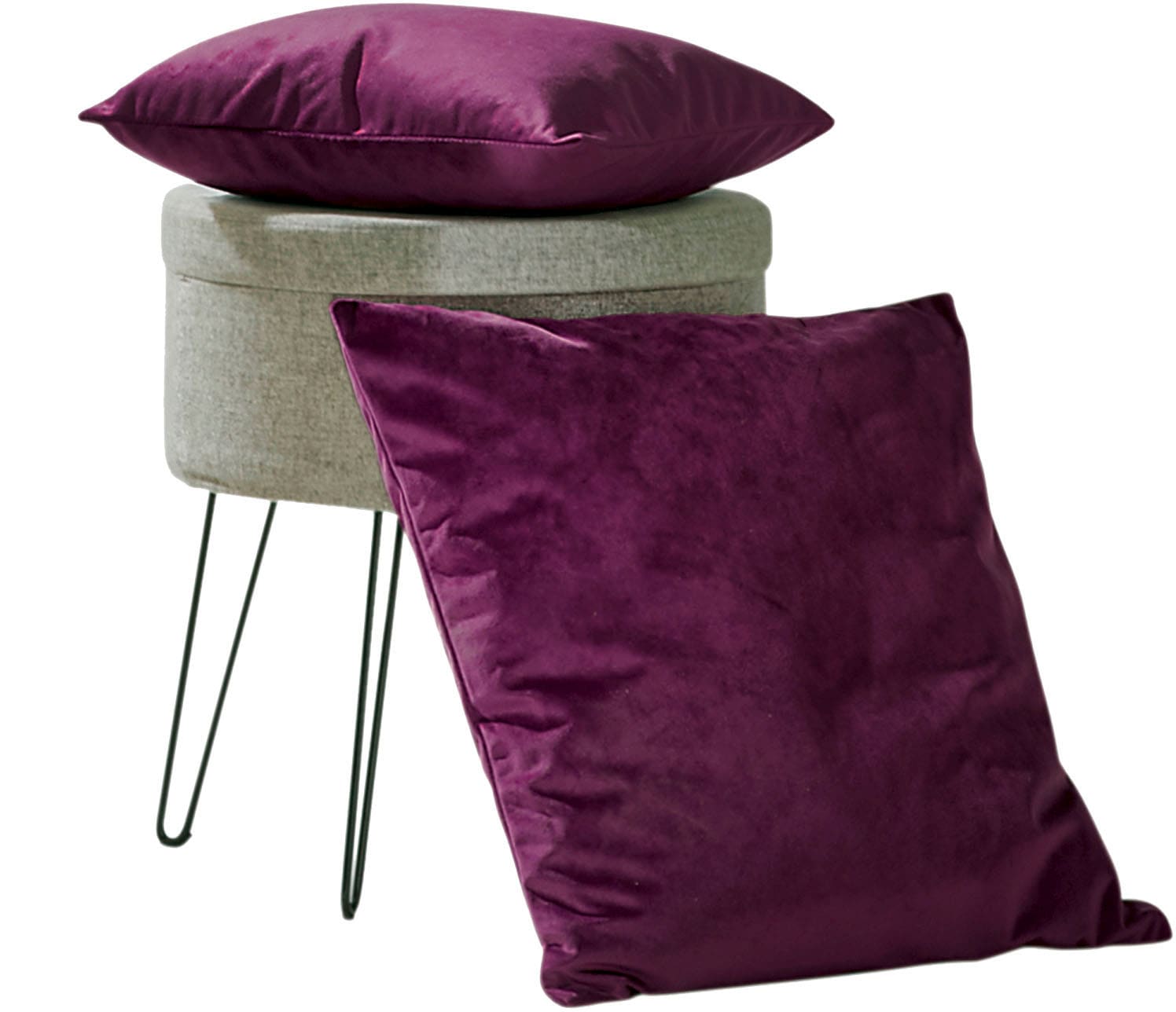 Image of Weckbrodt Dekokissen "Valentin" Samt-Optik, Velour, Unifarben, Kissenhülle ohne Füllung