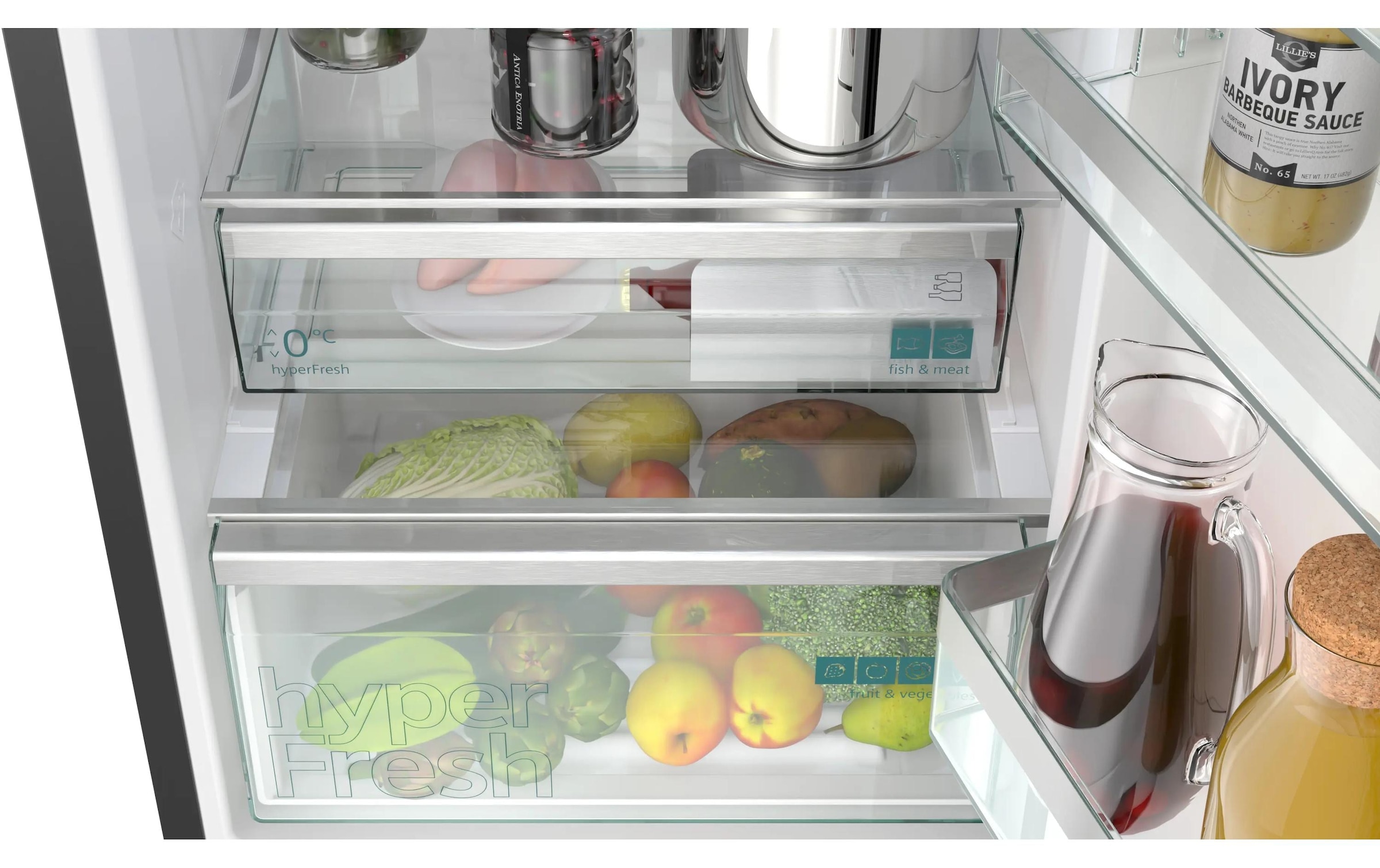 SIEMENS Kühl-/Gefrierkombination iQ700 »KG39NSBBF« 203 cm hoch 60 cm breit Elegantes Design in mattem Schwarz und kein Abtauen dank Total noFrost