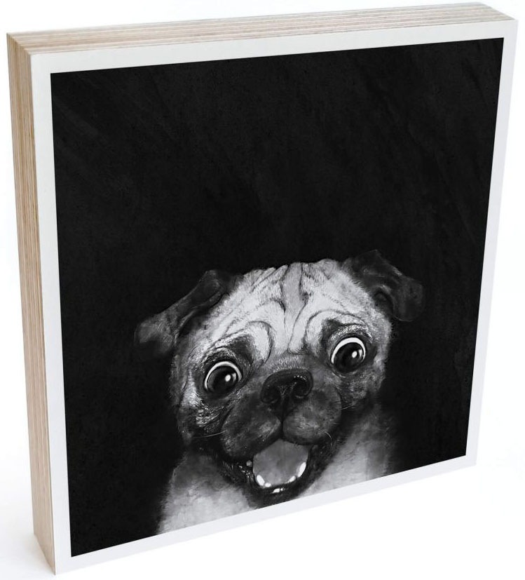 Image of Wall-Art Holzbild »Tischdeko Graves Snuggle Pug«, (1 St.) bei Ackermann Versand Schweiz