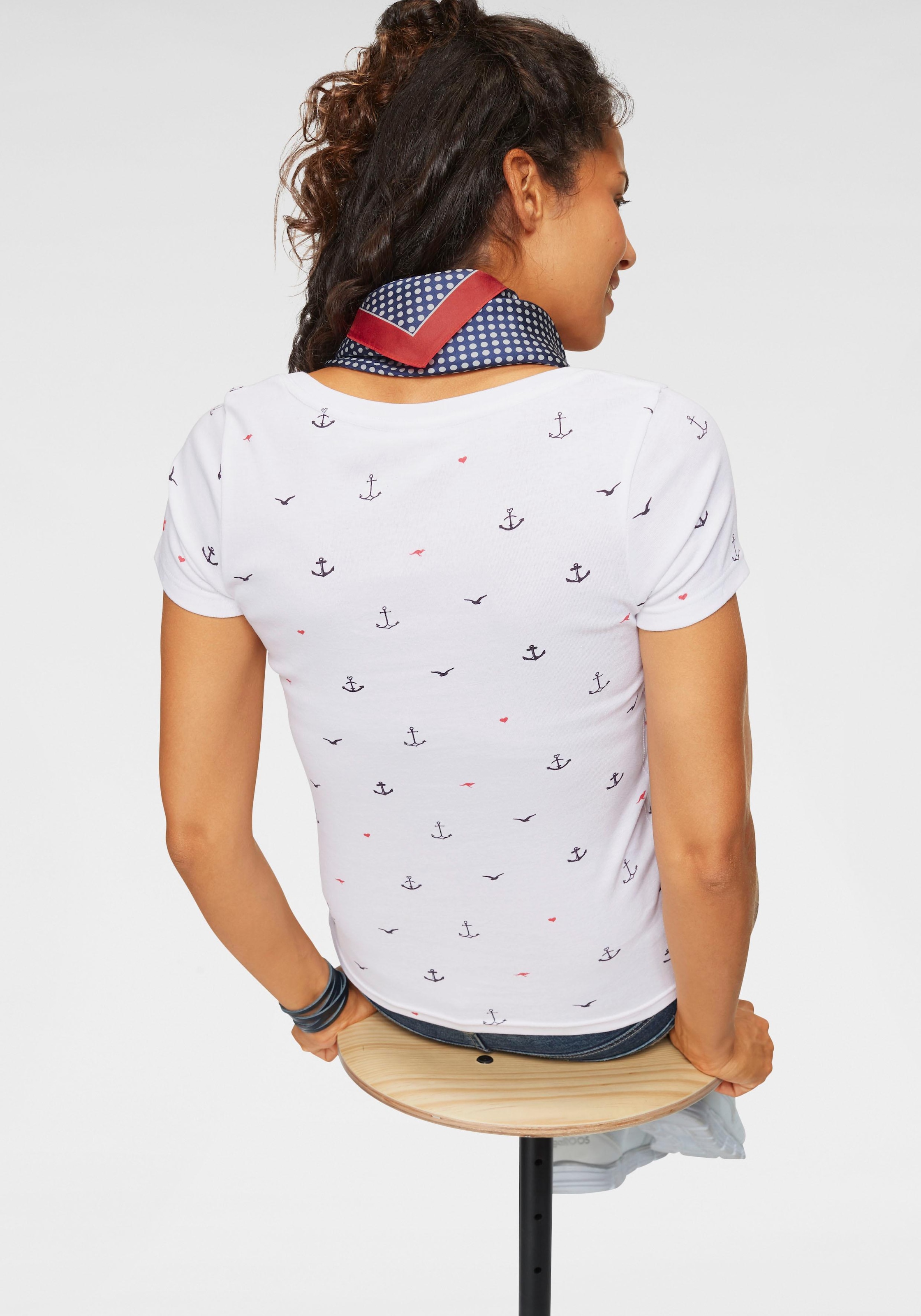KangaROOS T-Shirt, mit dezent maritimen Alloverprints
