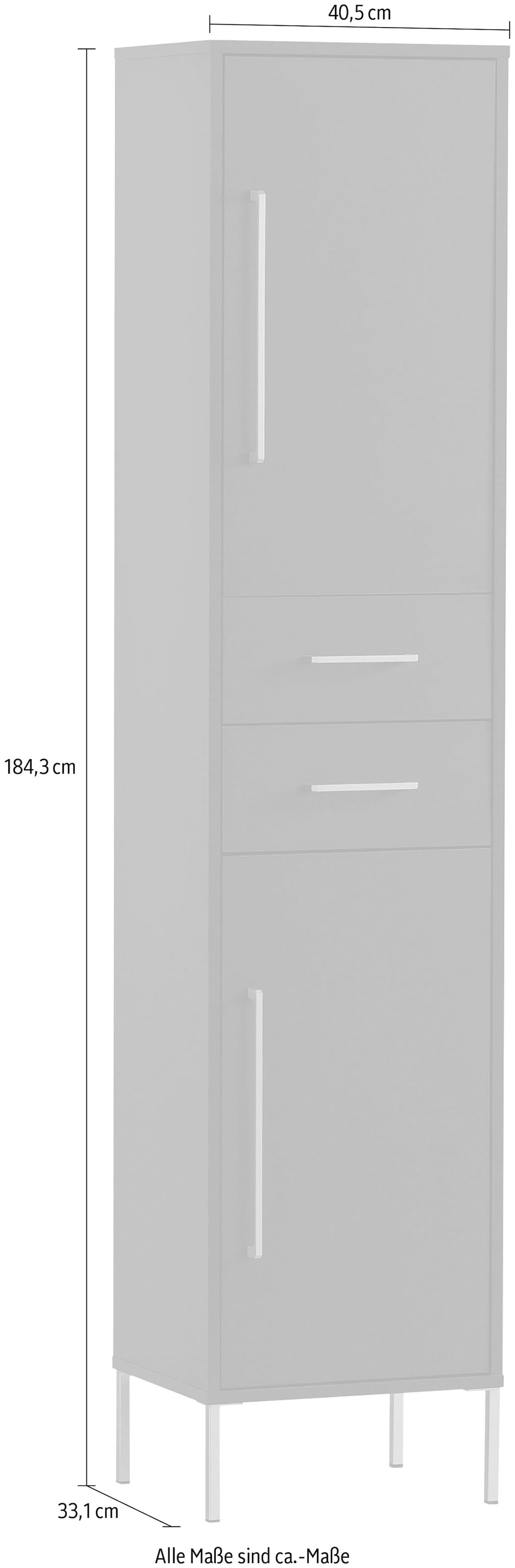 welltime Hochschrank »Kent mit goldfarbenen Griffen«, Breite 40,5 cm, made in Germany