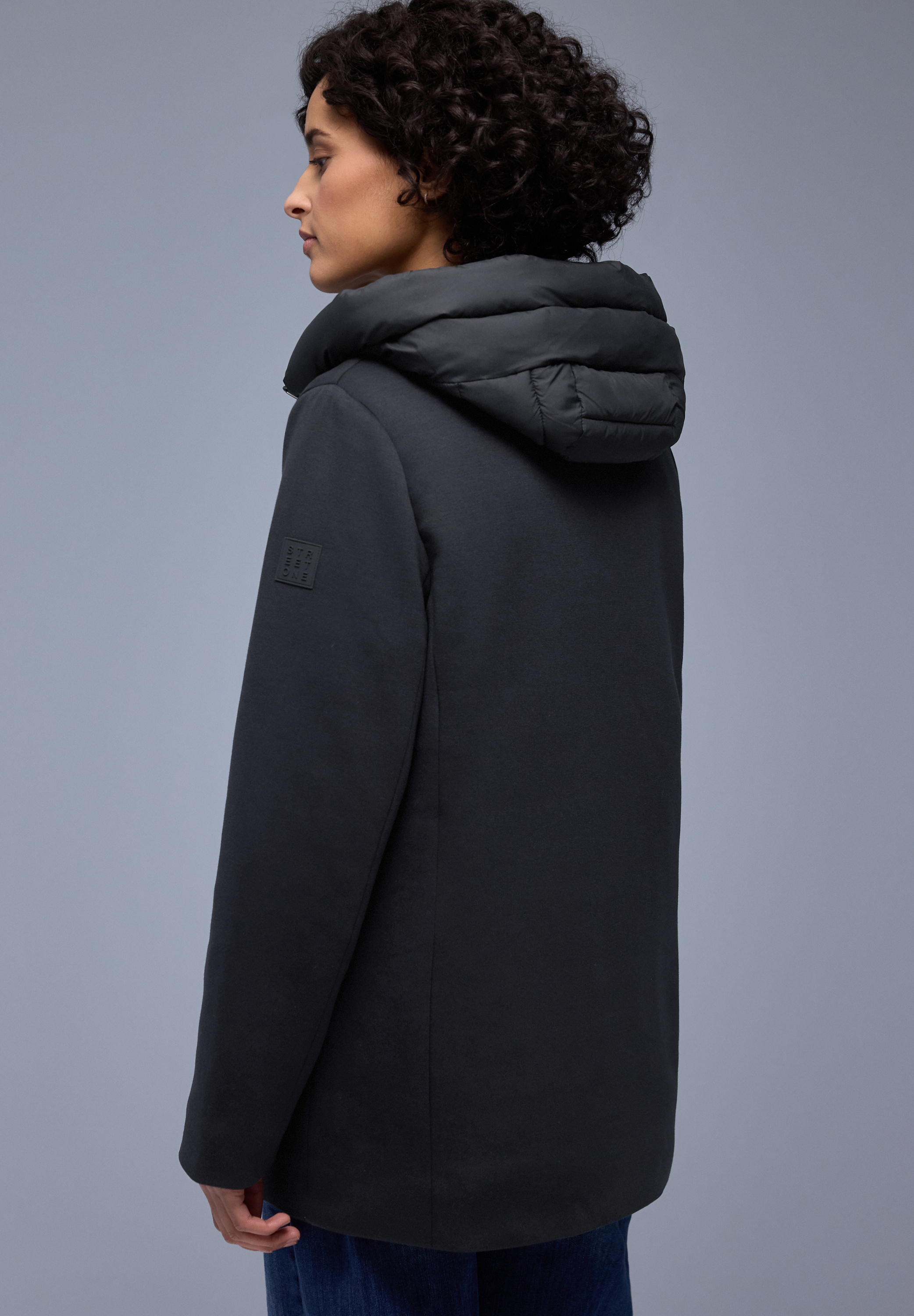 STREET ONE Veste longue mit Kapuze im Doppel-Layer-Look und mit Kapuze